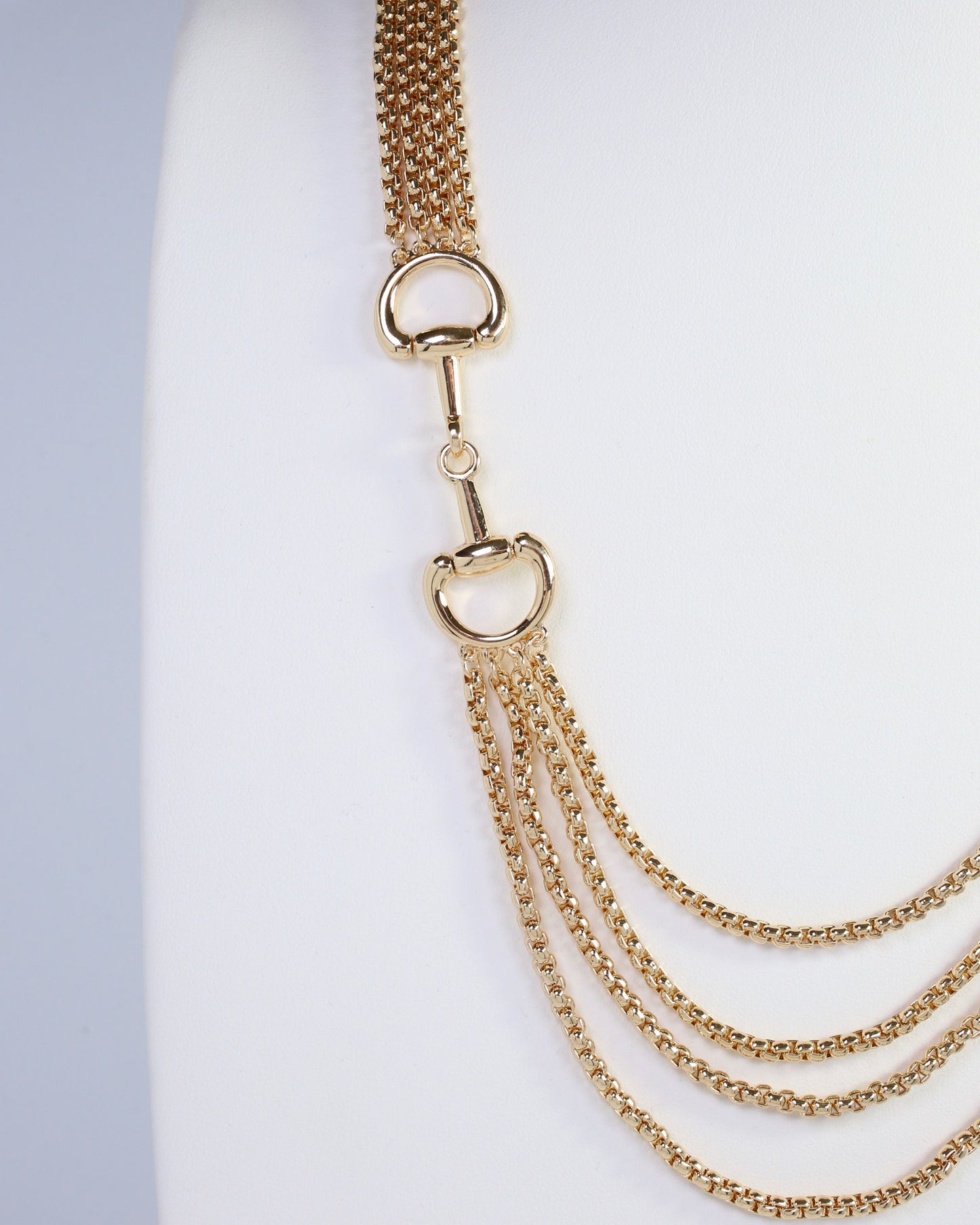 Alana Horsebit Layered Necklace Gold
