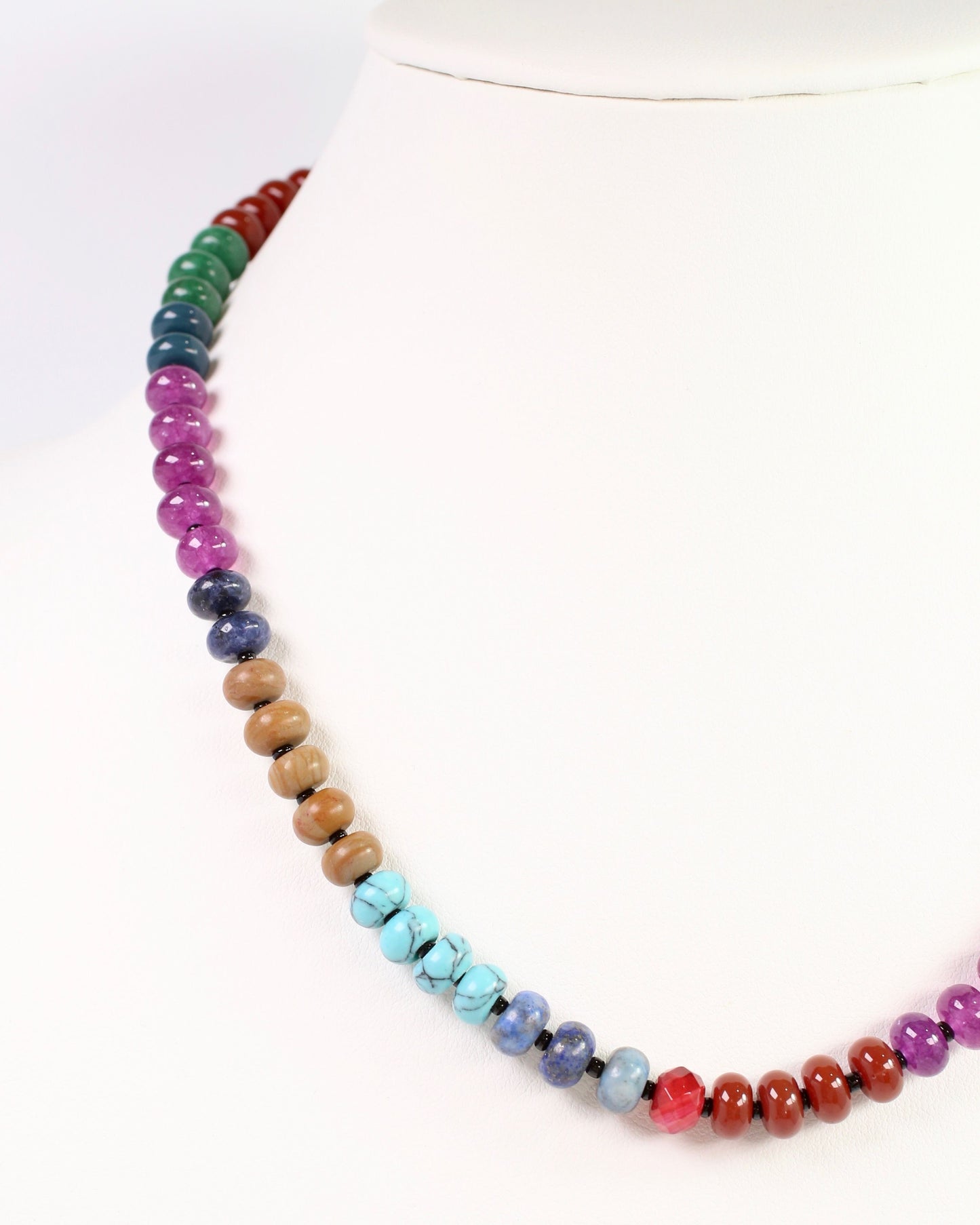 Riviera Beaded Necklace Burgundy Multi