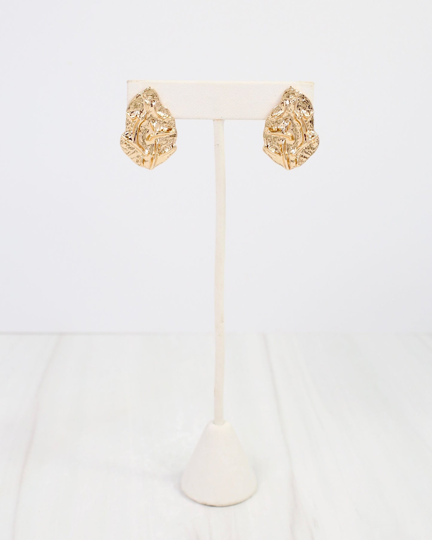Norman Textured Post Earring Gold