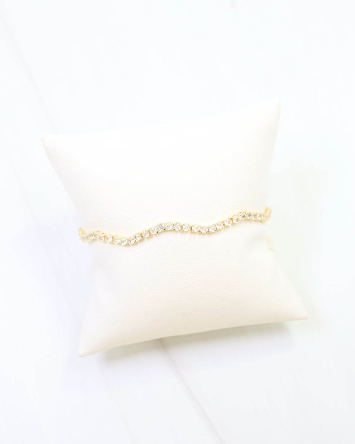 Nellie CZ Scalloped Tennis Bracelet WR Gold