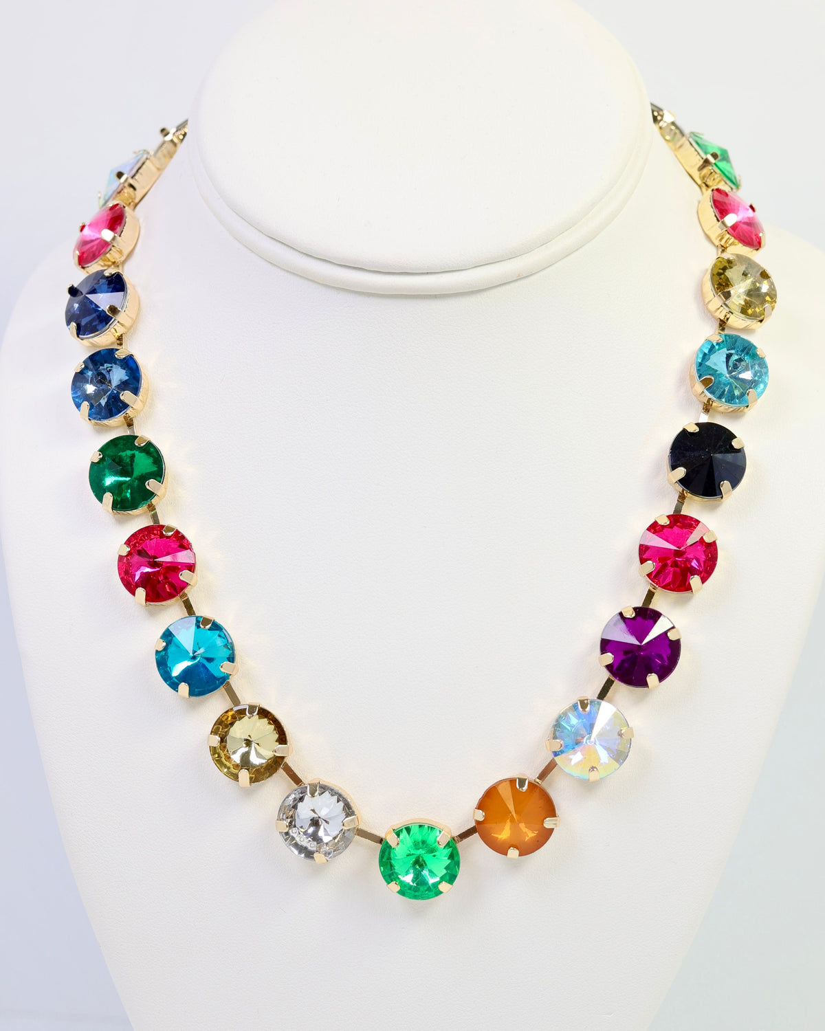 Shalimar Medium Rhinestone Necklace Dark Multi