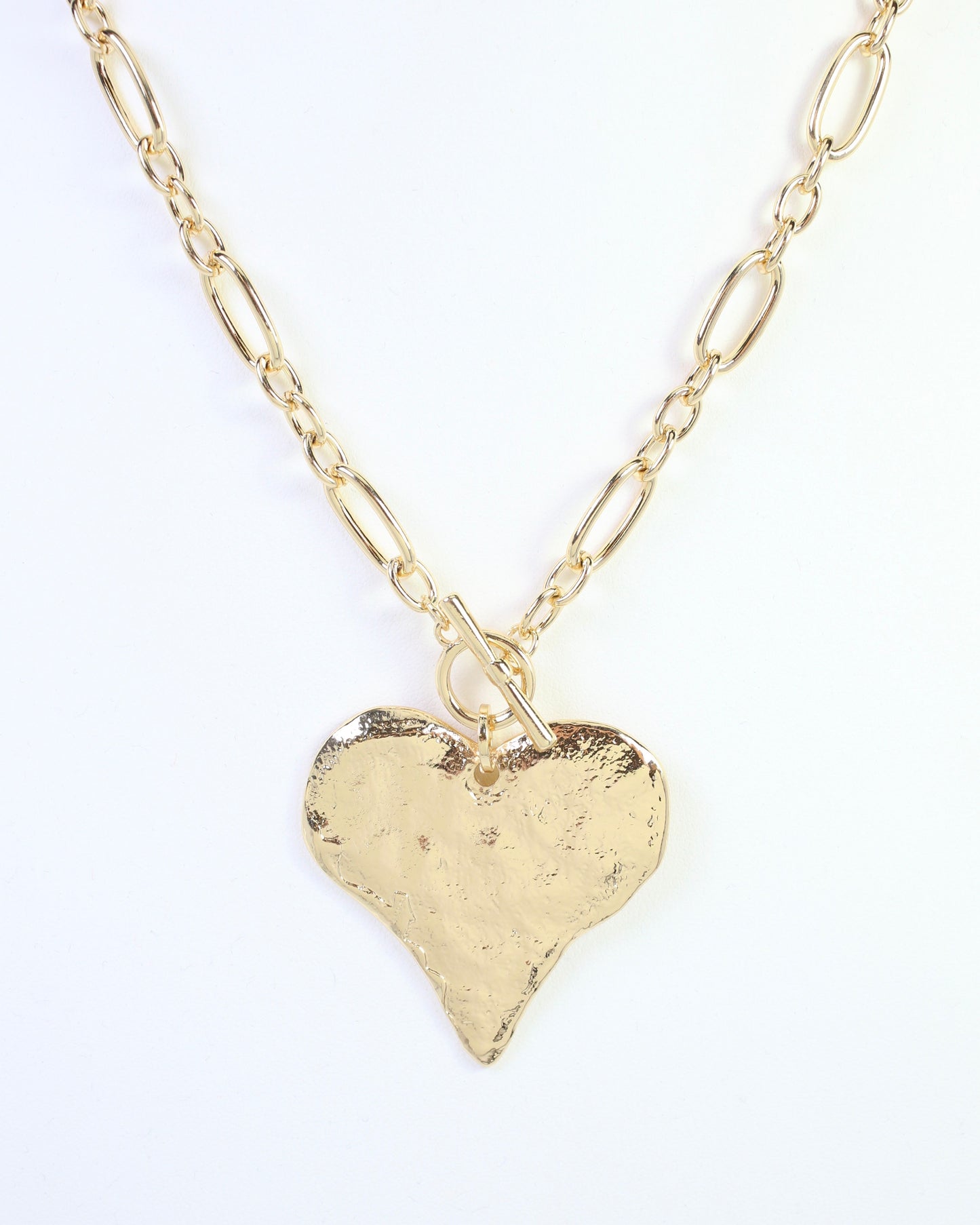 Jovie Heart Pendant Toggle Necklace Gold