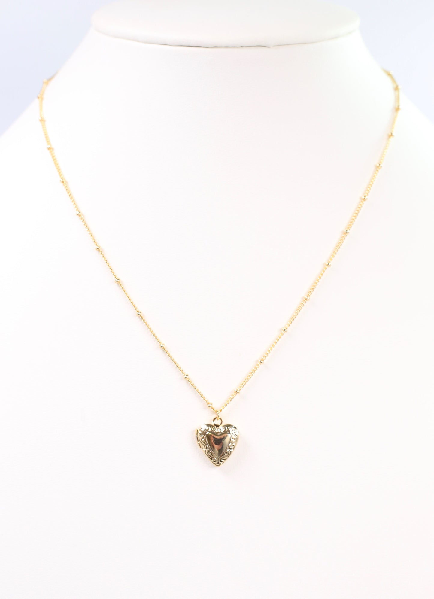 Houghton Heart Locket Necklace Gold