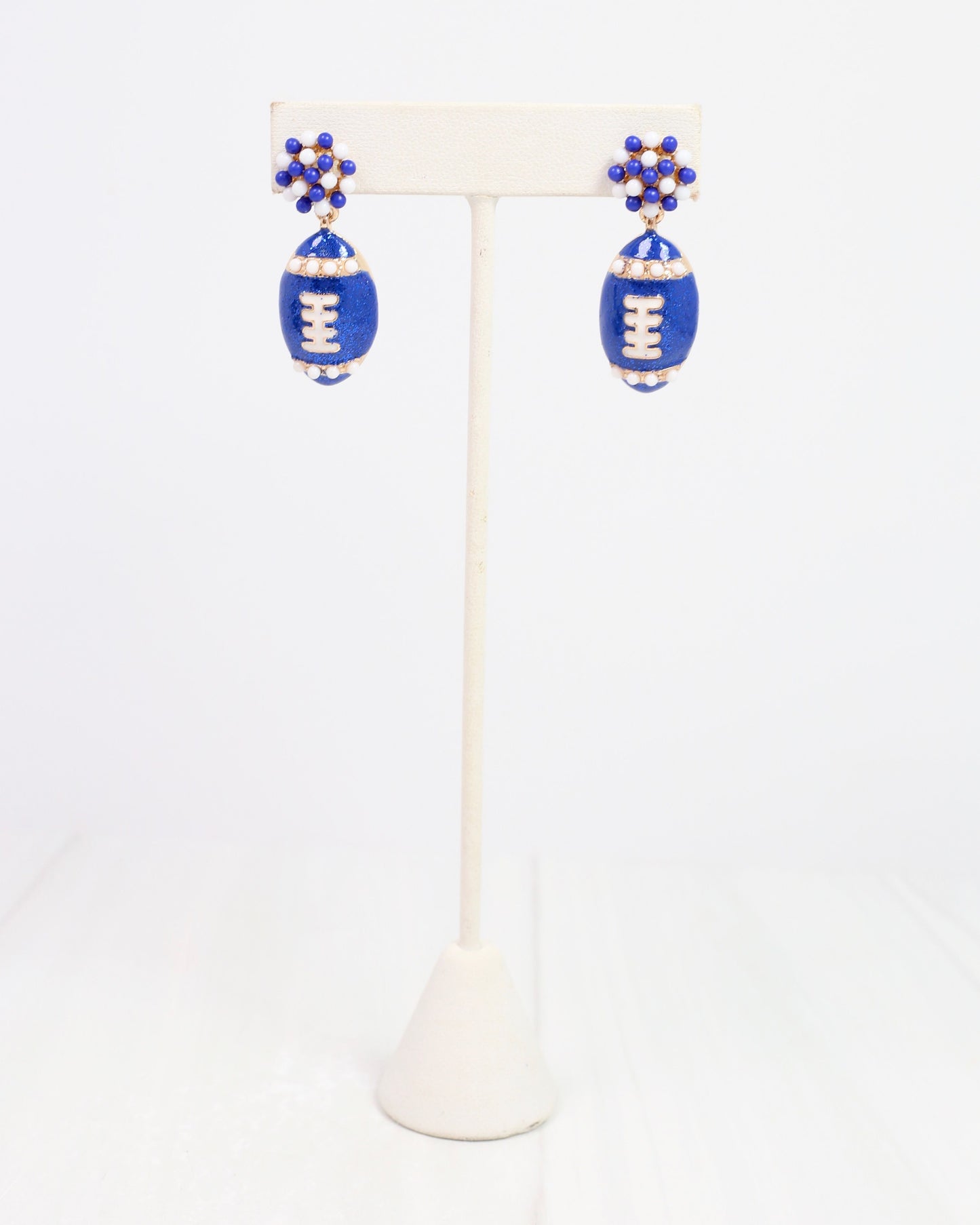 Adler Football Earring Blue and White