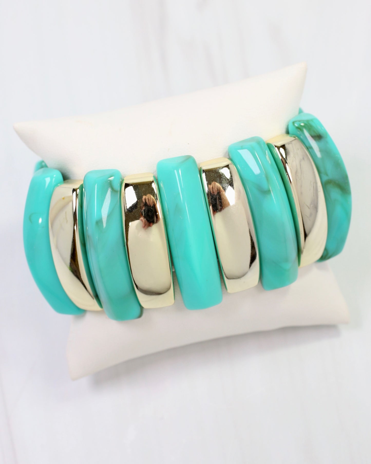 Antioch Wide Stretch Bracelet Turquoise