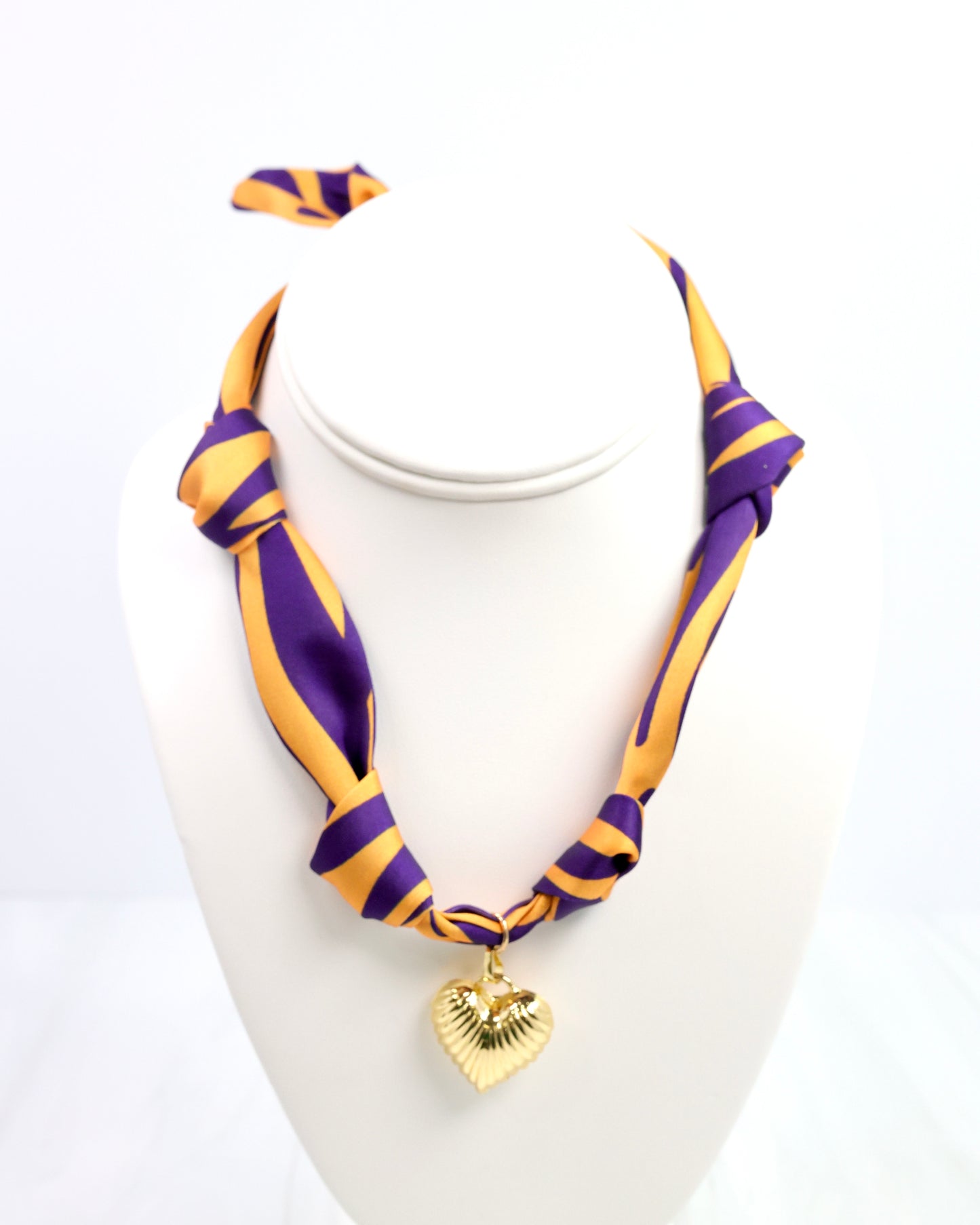 Serafina Scarf Charm Necklace Purple Gold