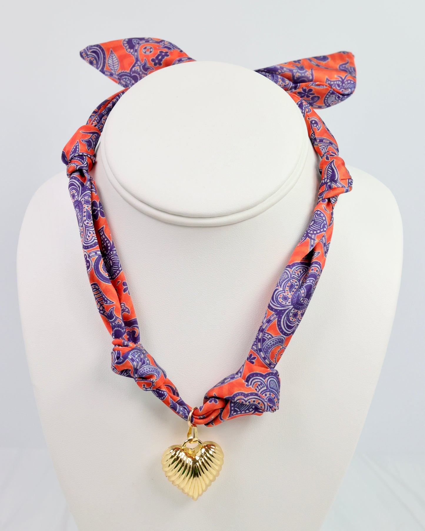 Serafina Scarf Charm Necklace Blue Orange