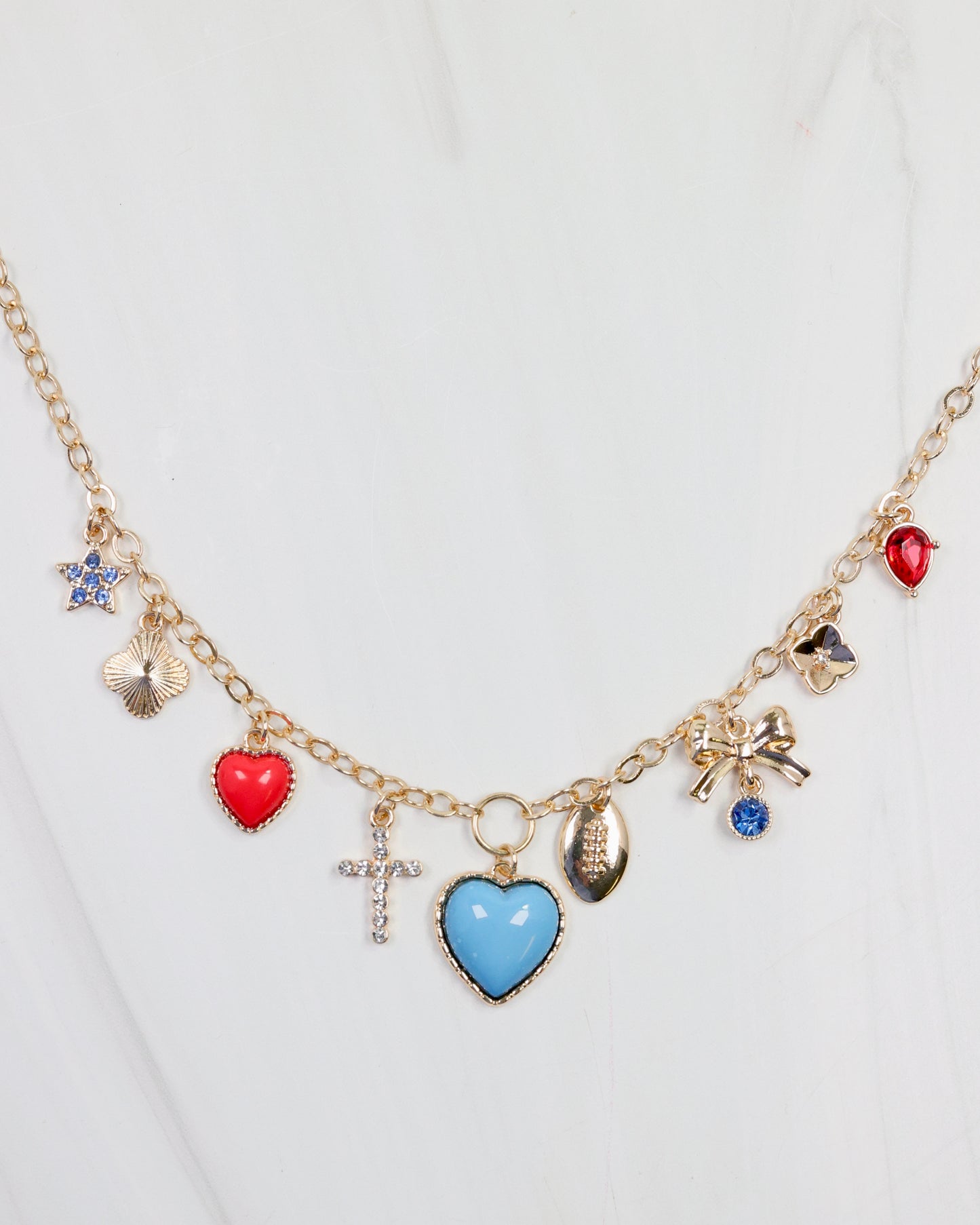 Avery Bag Chain POWDER BLUE RED