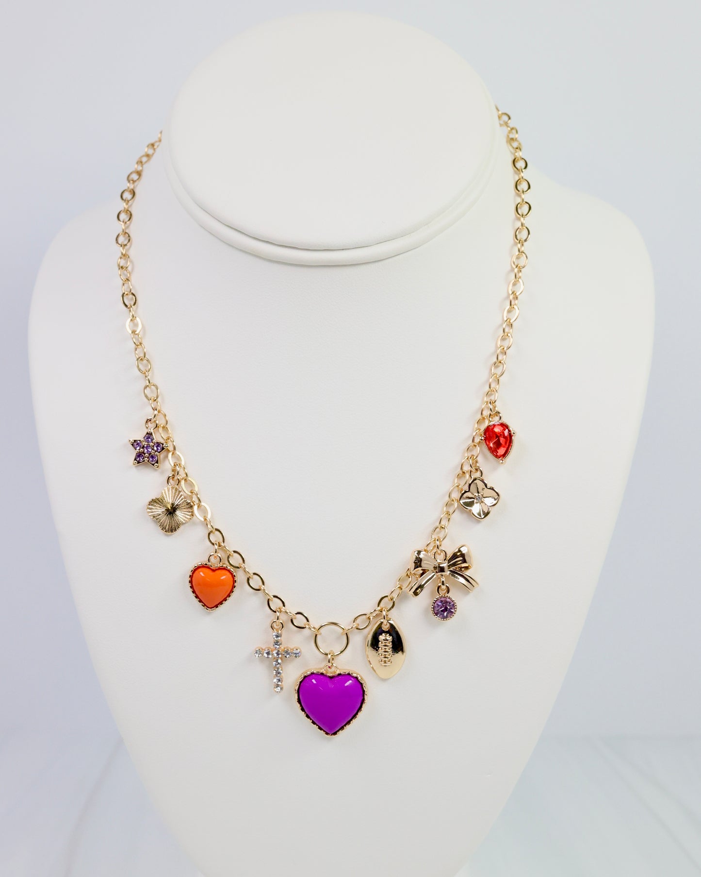 Bentley Charm Necklace PURPLE ORANGE