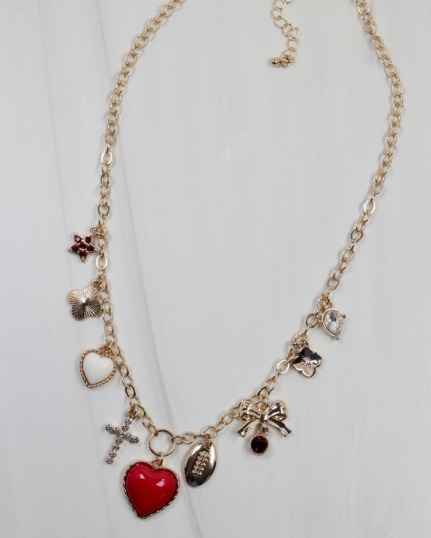 Bentley Charm Necklace MAROON WHITE