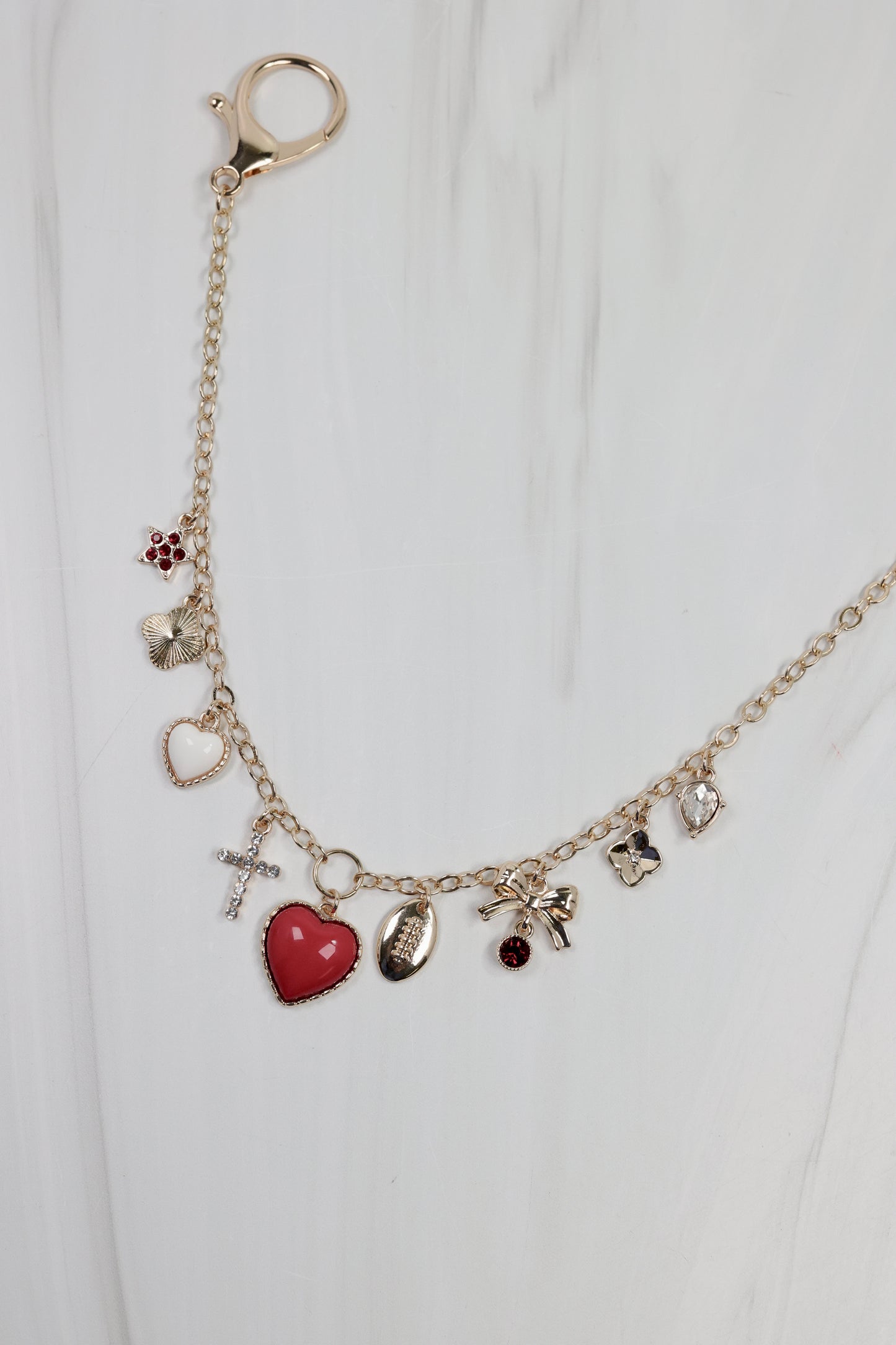 Avery Bag Chain MAROON WHITE