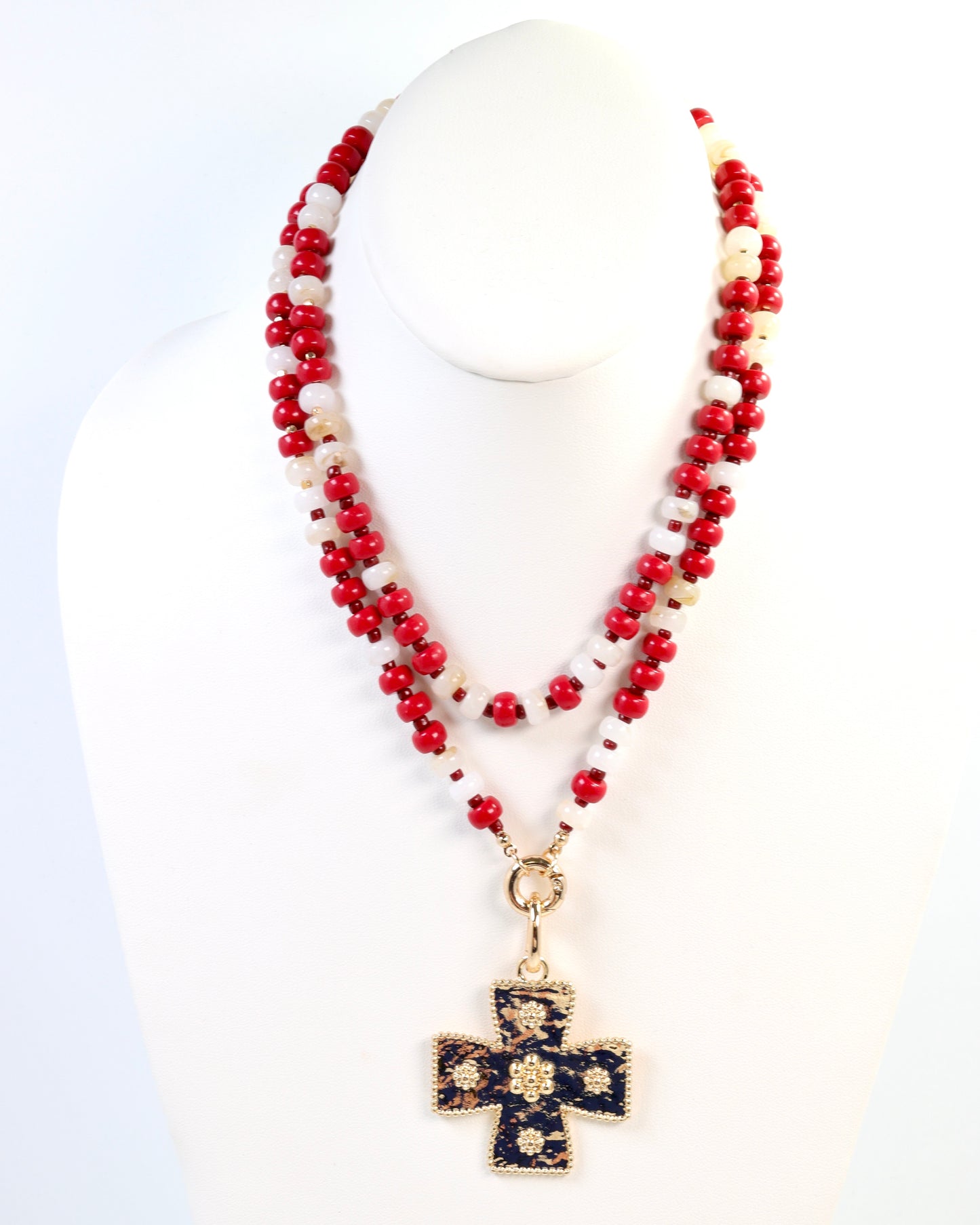 Ellison Stone Necklace Crimson White