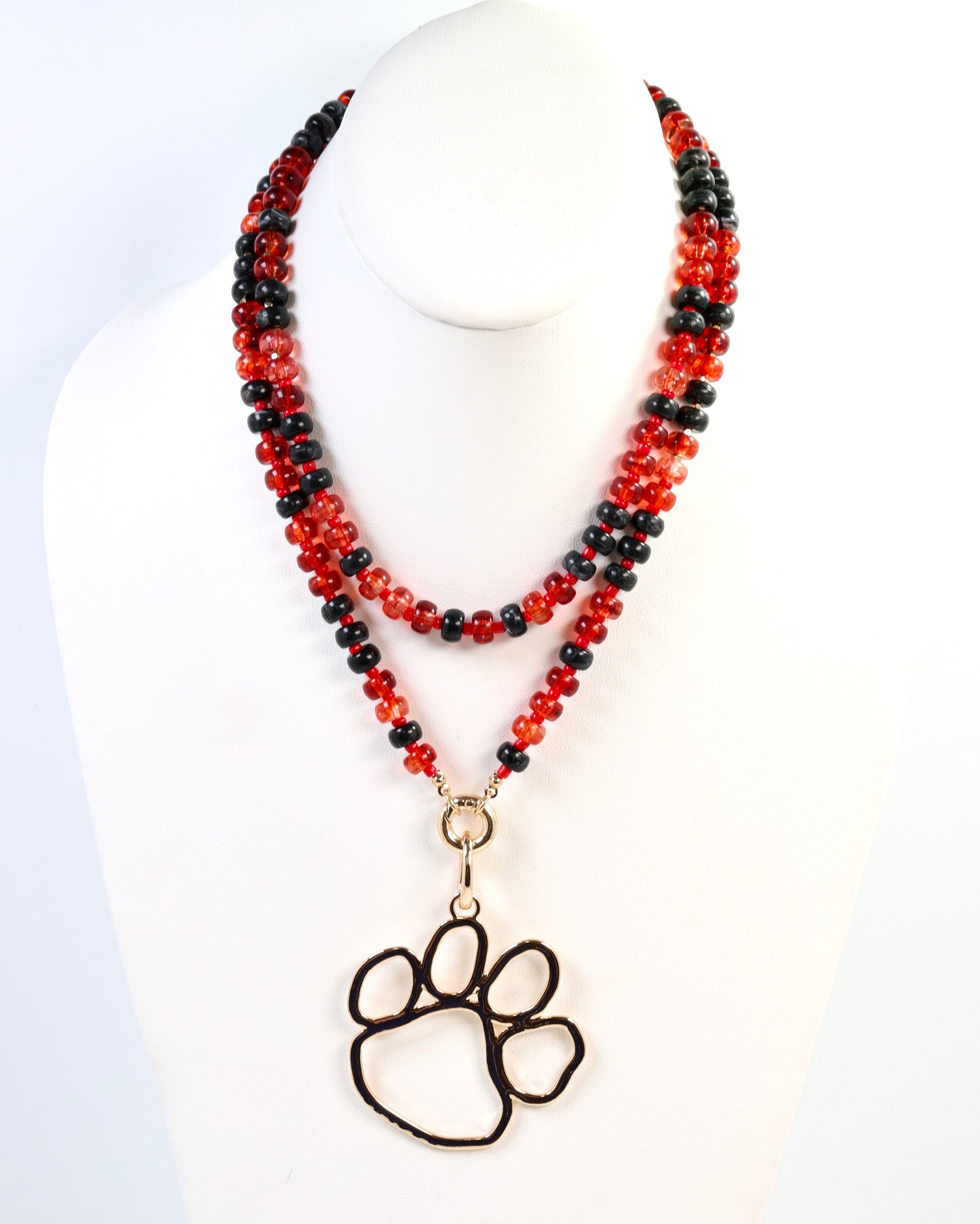 Ellison Stone Necklace Red Black