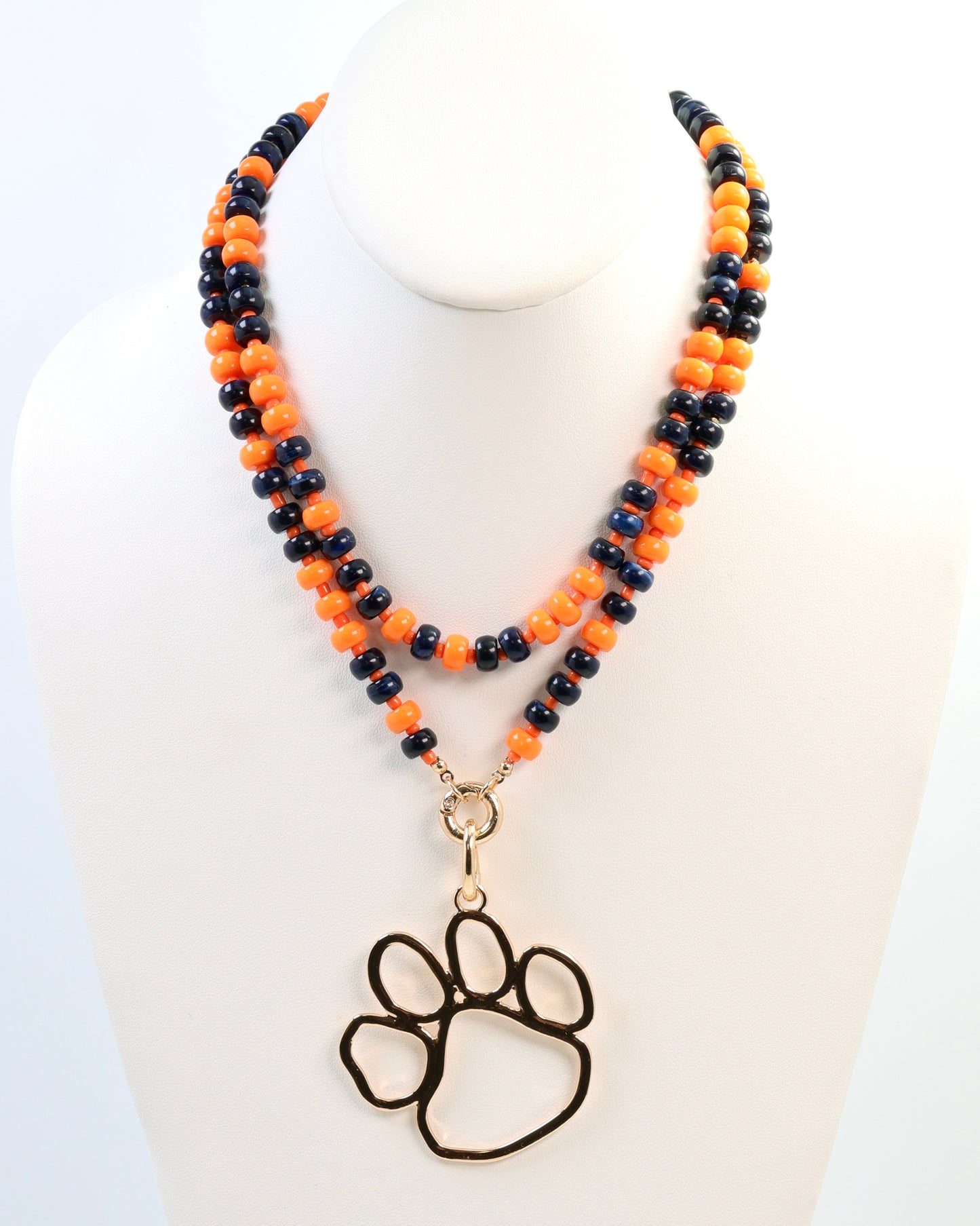 Stone Necklace Bundle Navy Orange
