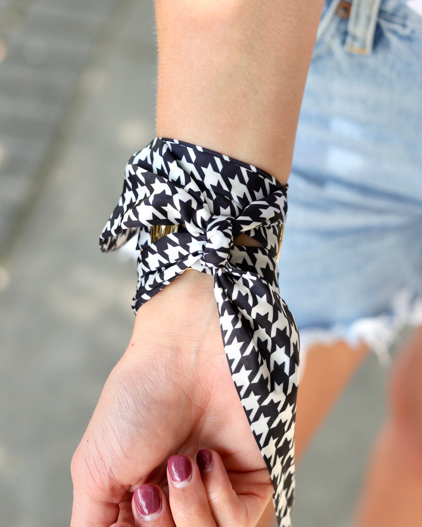 Serafina Scarf Bracelet Black White