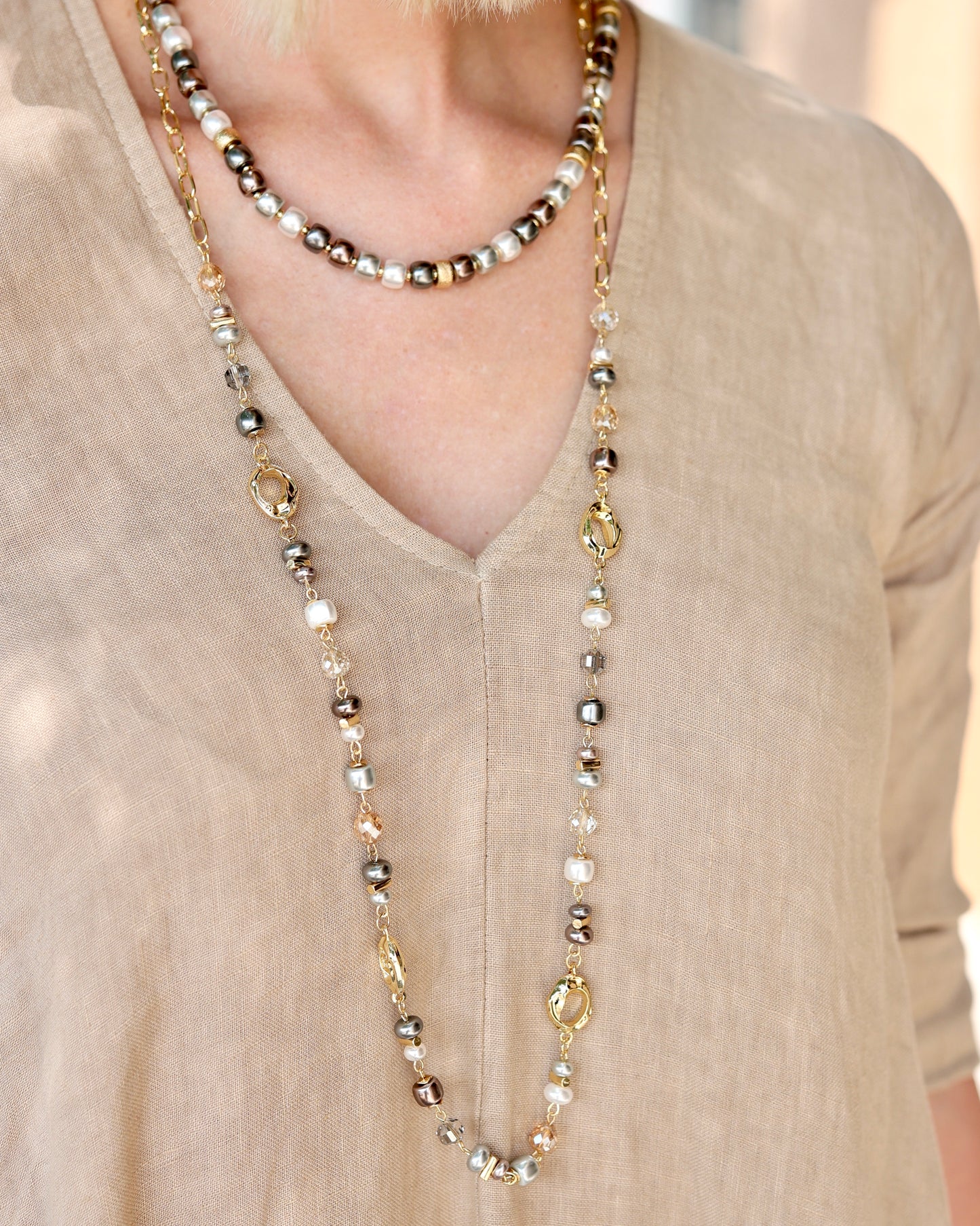 Gray Pearl Necklace Bundle