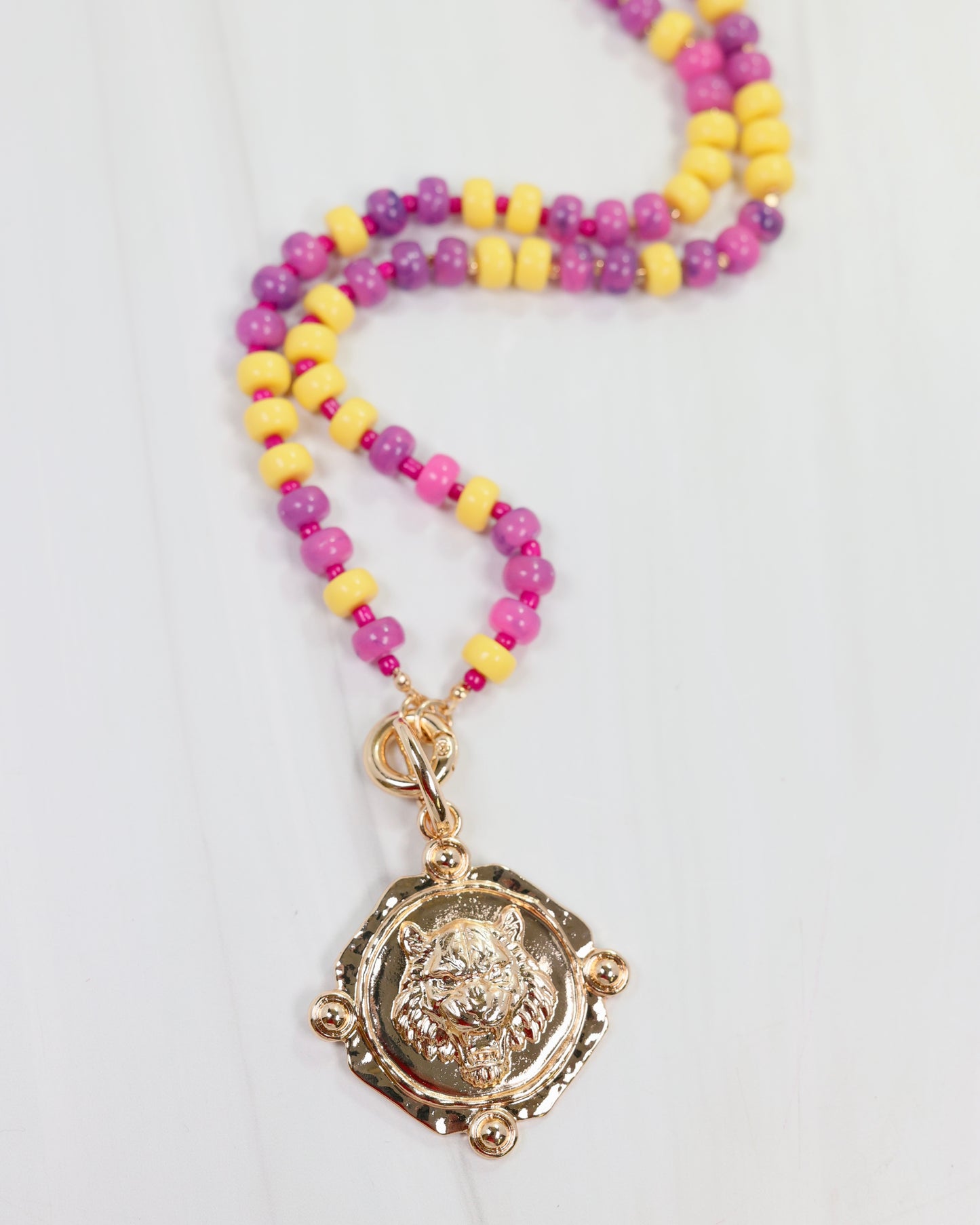 Tiger Coin Purple and Gold Necklace Bundle