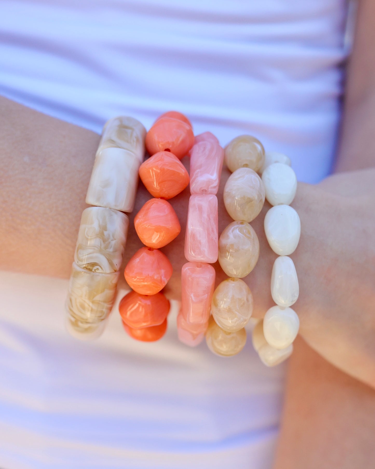 Neutral Coral Bracelet Bundle