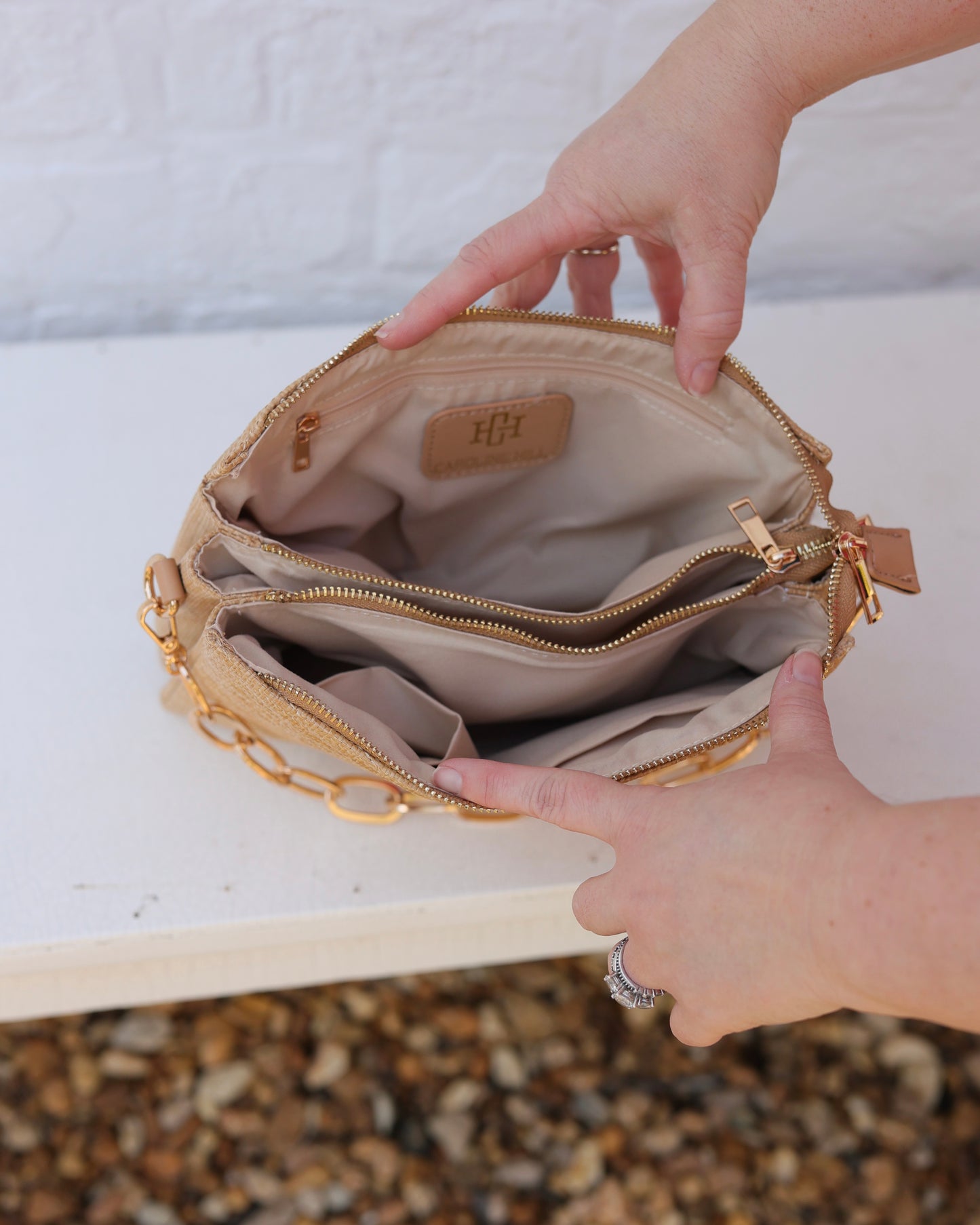 Ariana Crossbody Natural Lattice