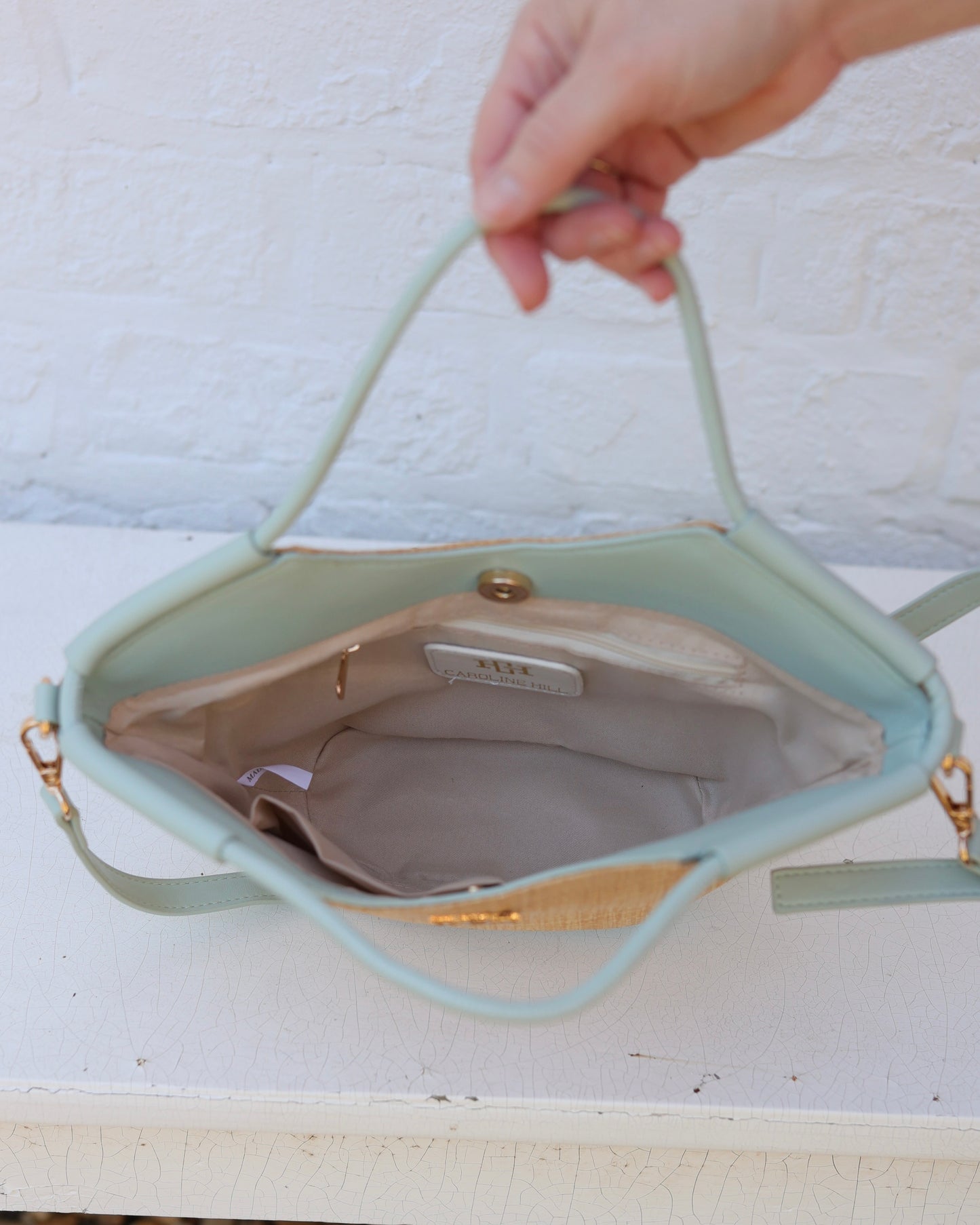 Leland Mini Tote Natural Mint