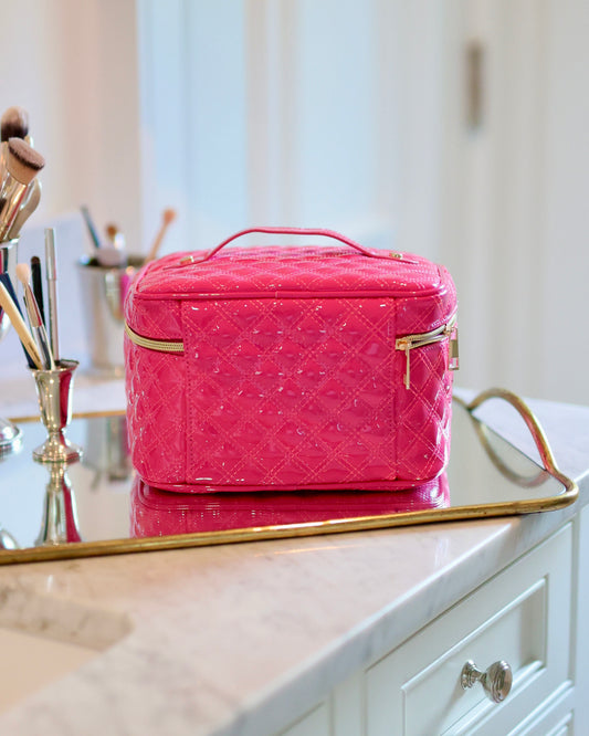 Hampton Train Case Hot Pink Patent