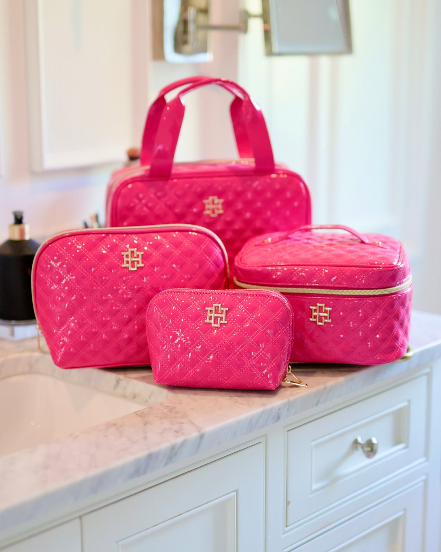 Makeup Bag Bundle Hot Pink Patent