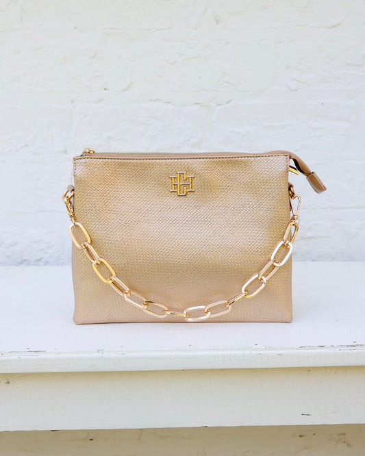 Ariana Crossbody Woven Gold