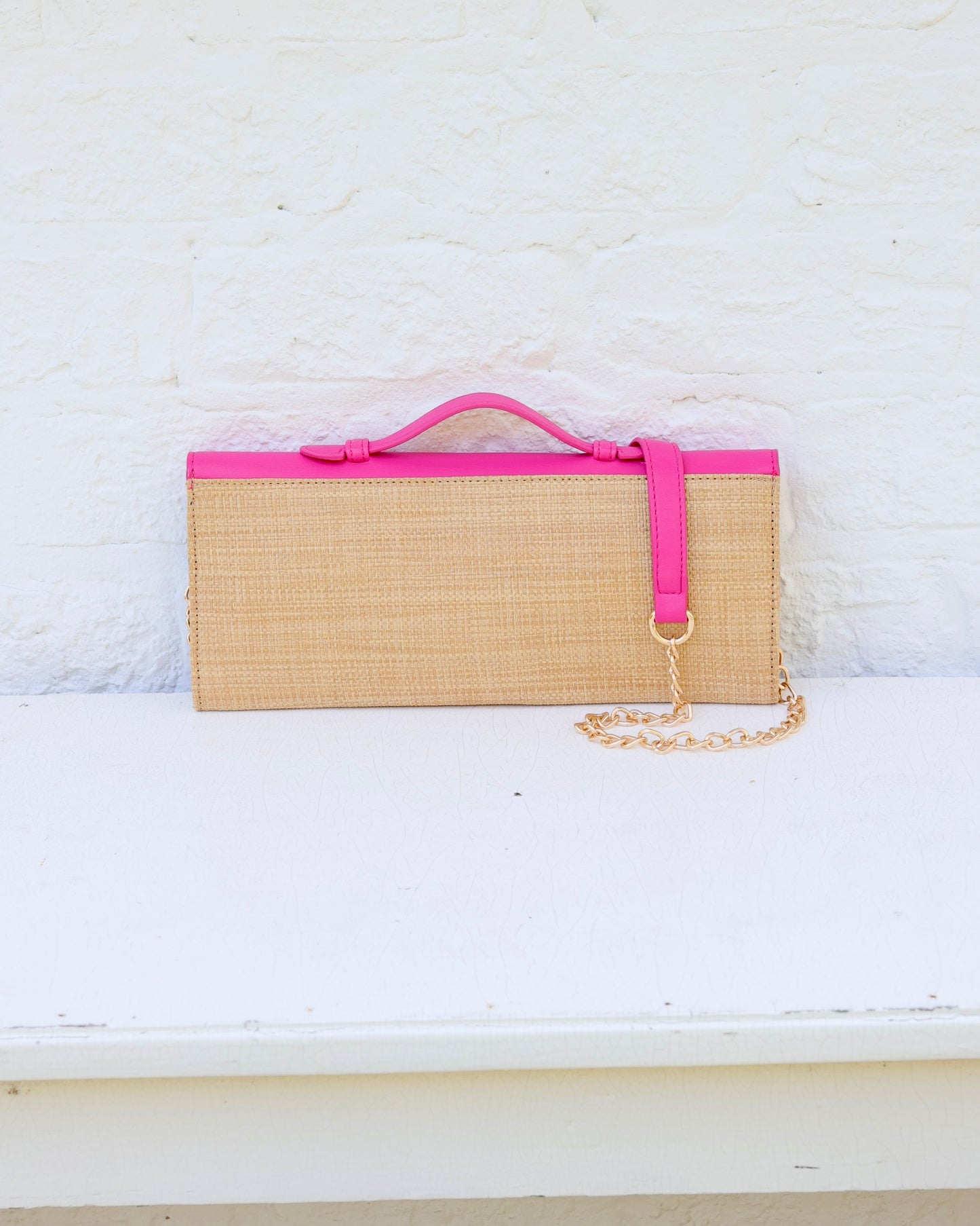 Betty Clutch Natural Hot Pink