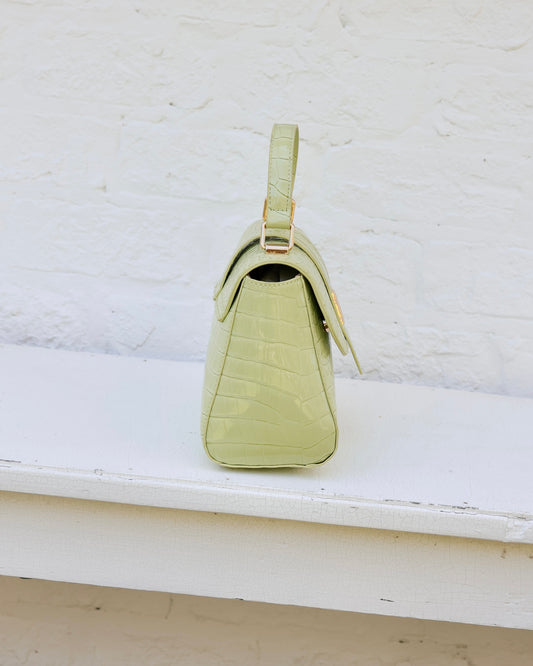 Tucker Handbag Lime Patent EC