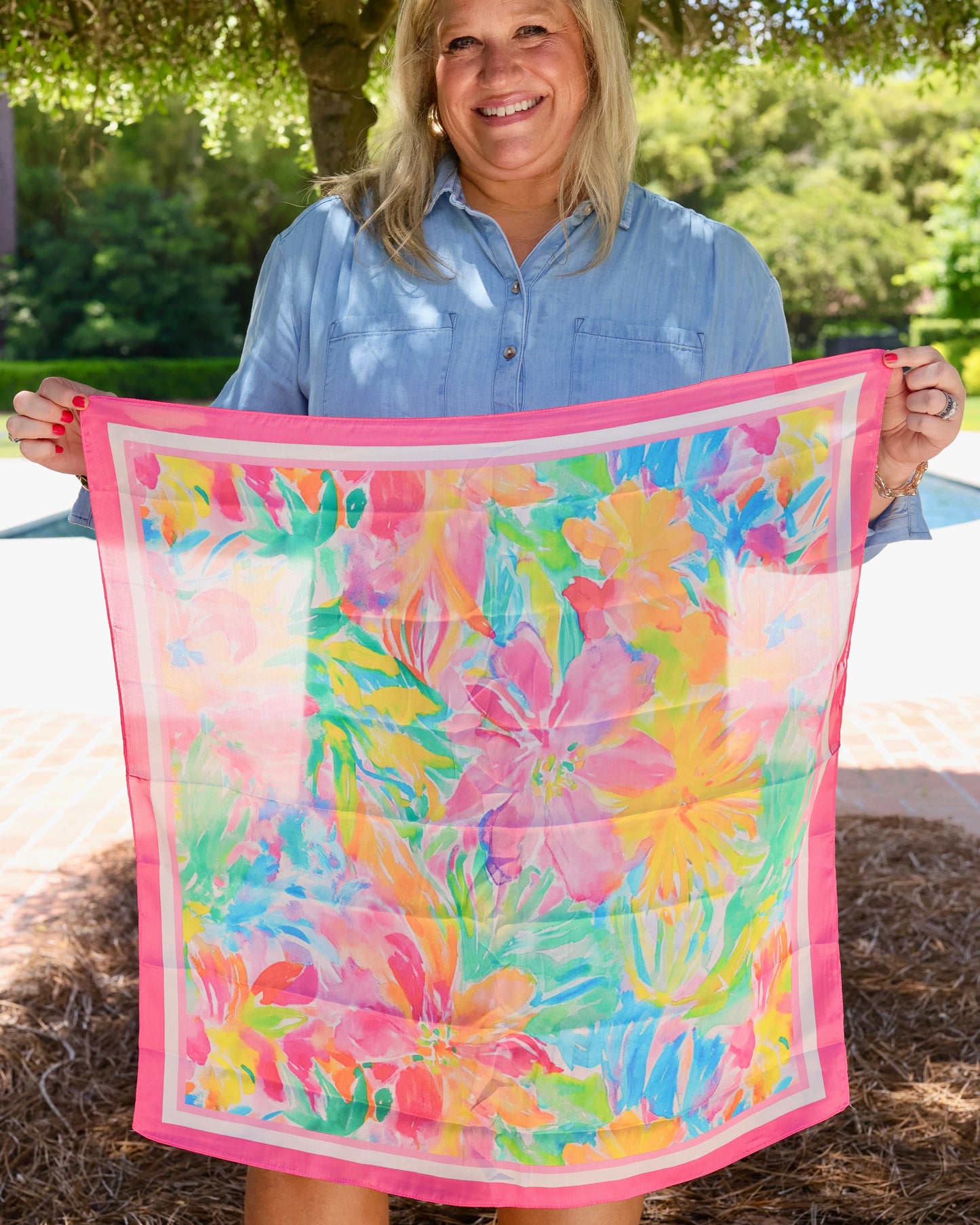 Wendy Watercolor Print Scarf Multi