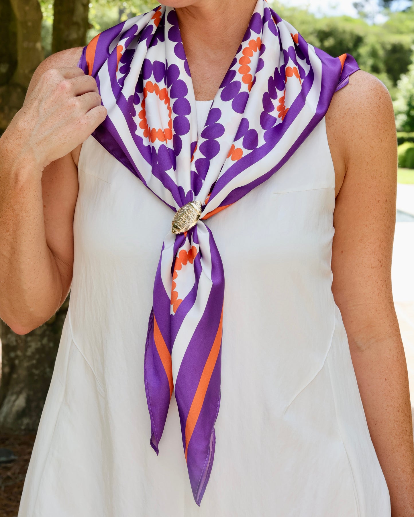 Lucy Floral Scarf Large Purple Orange