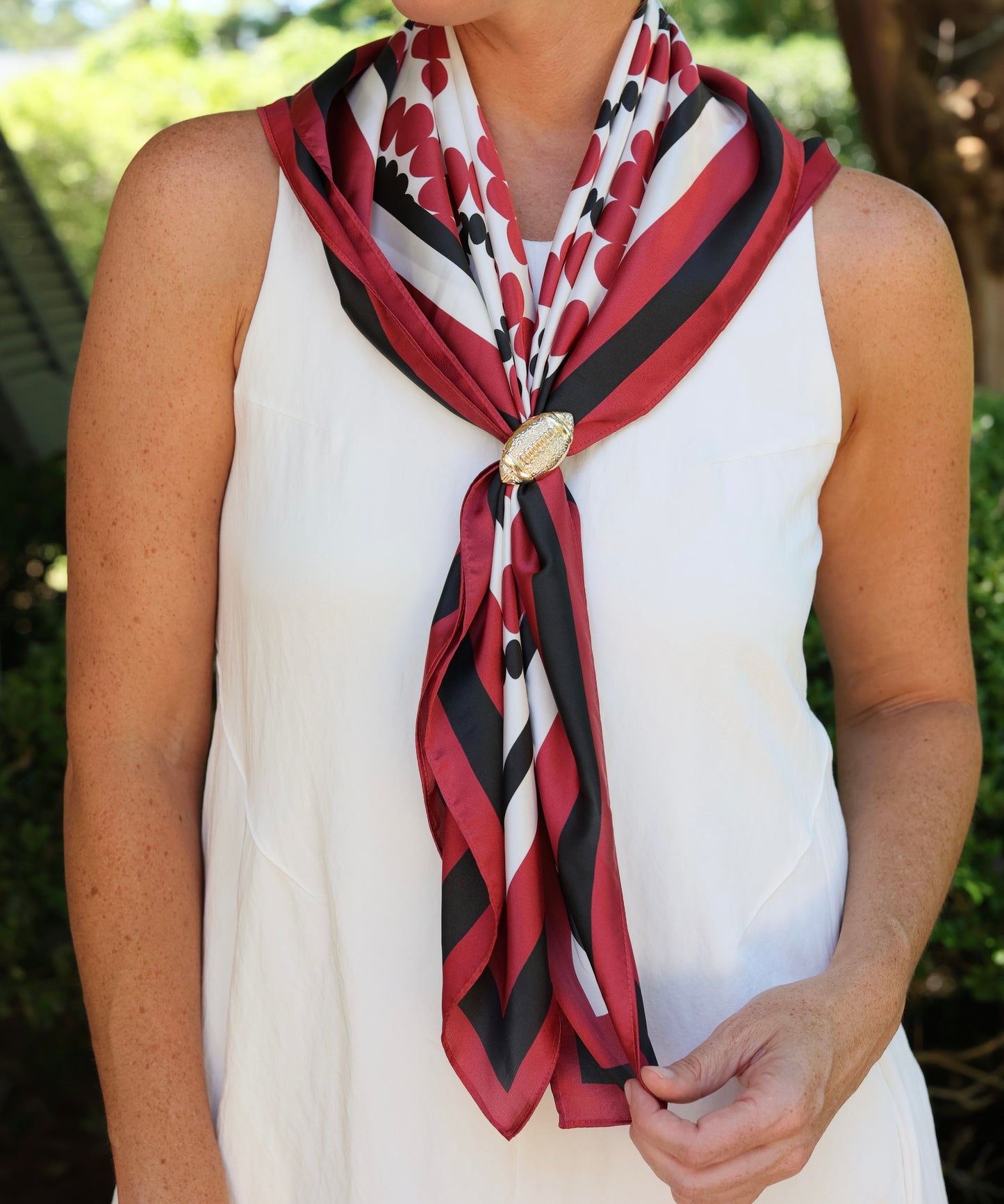 Lucy Floral Scarf Large Garnet Black