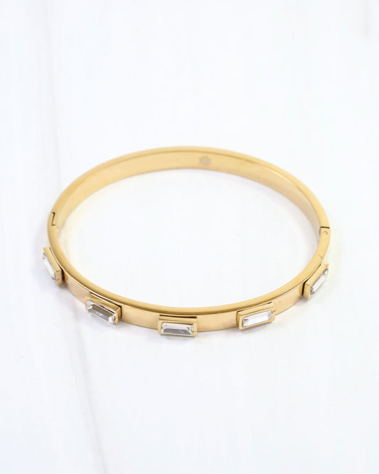 Cora CZ Cuff Bracelet WP Gold