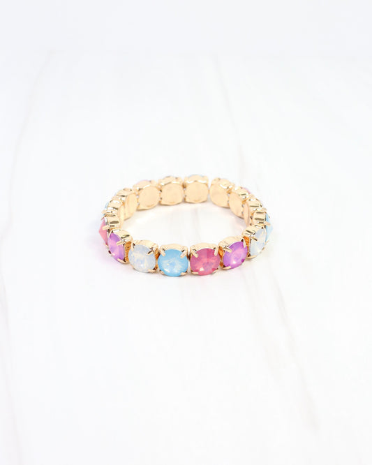 Harper Rhinestone Stretch Bracelet Gumdrop Multi