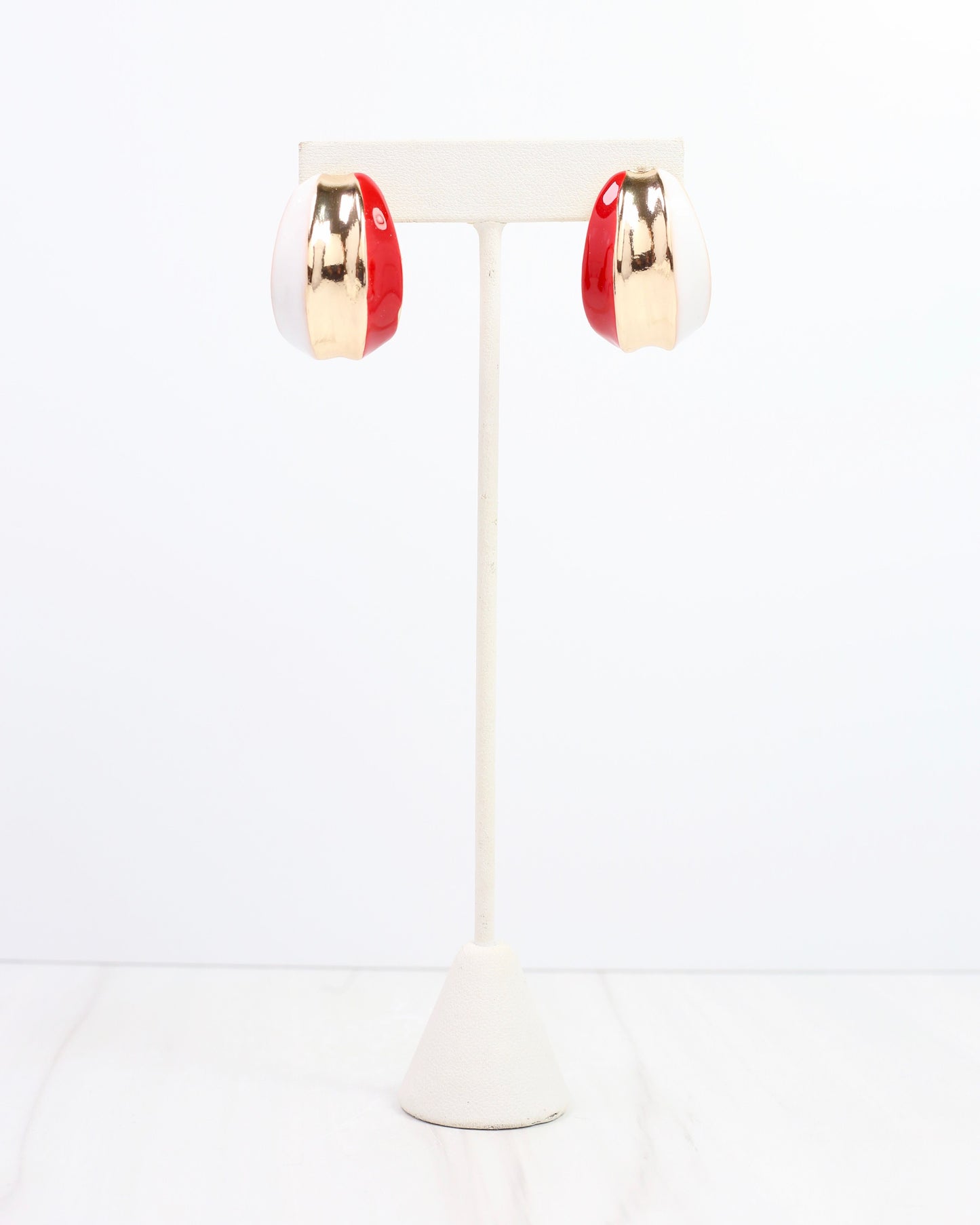 Penney Hoop Earring Red White