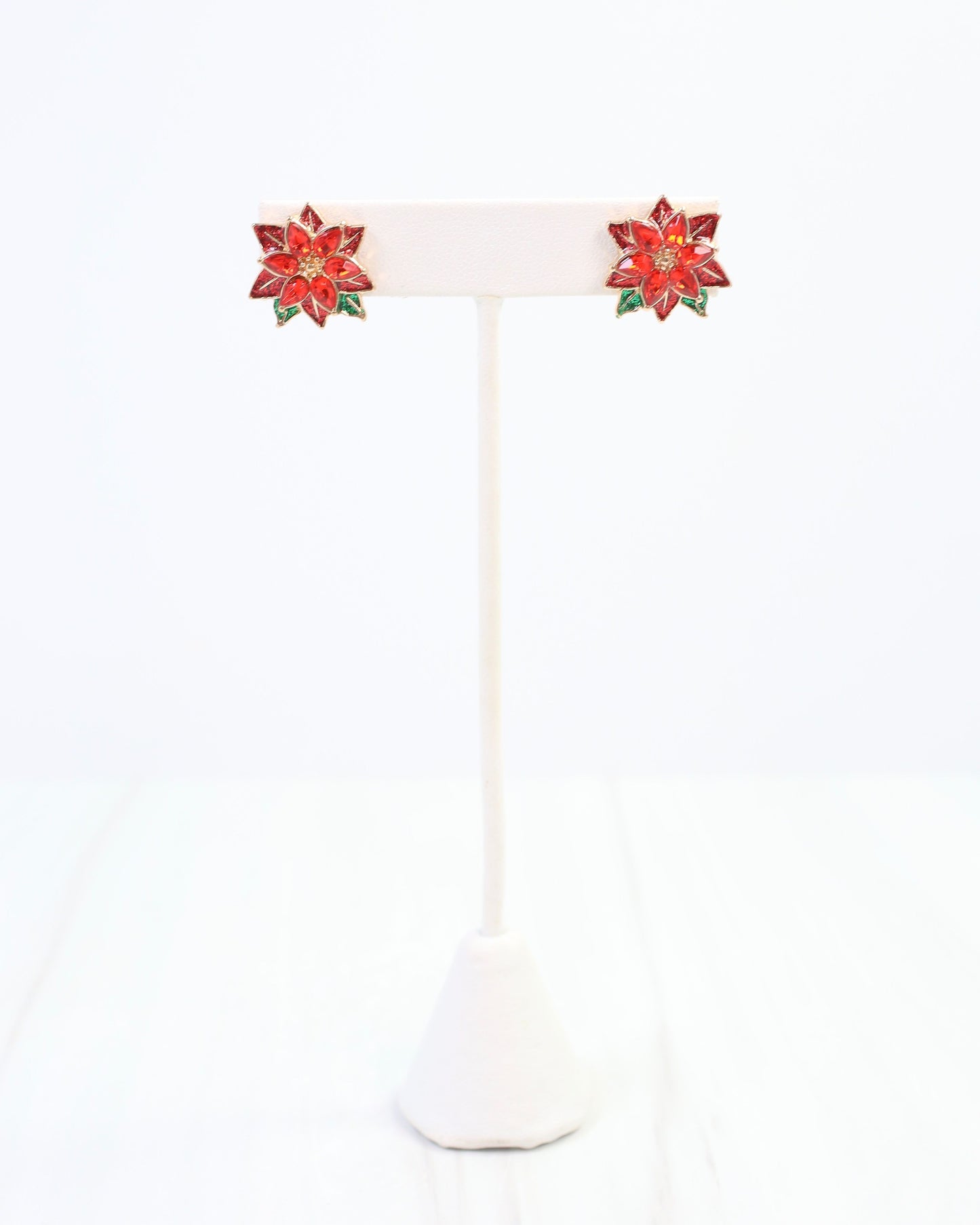 Prancer Poinsettia Enamel Stud Multi