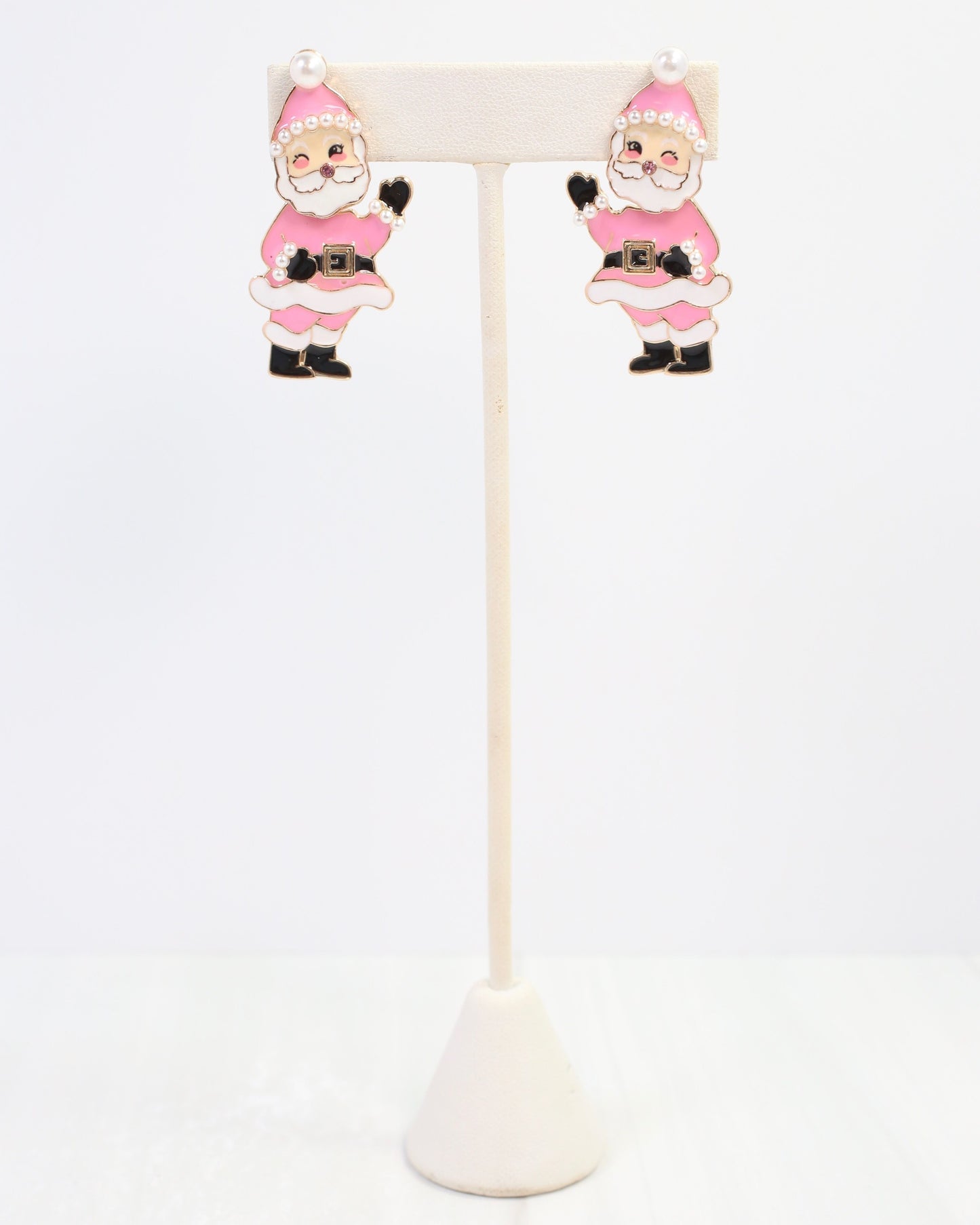 Jingling Santa Earring Pink
