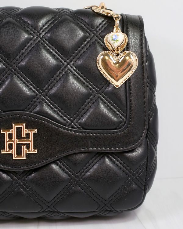 Tristan Heart Bag Charm Gold