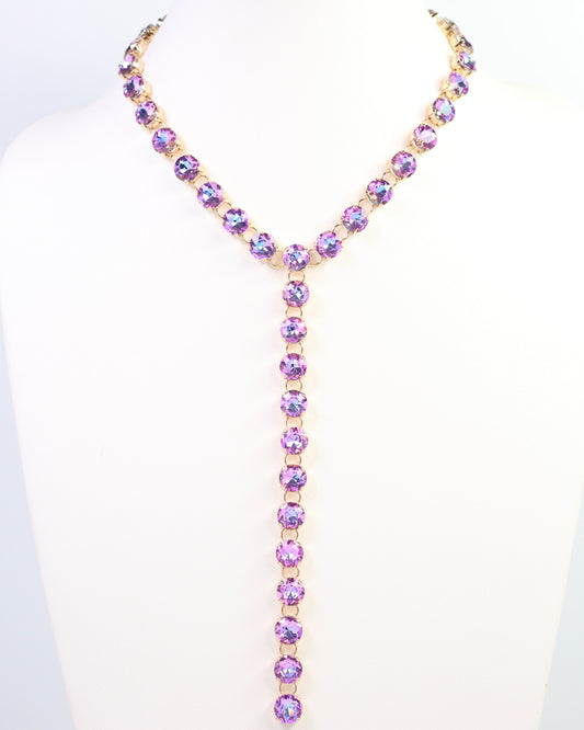Andrea Rhinestone Y Necklace PURPLE AB