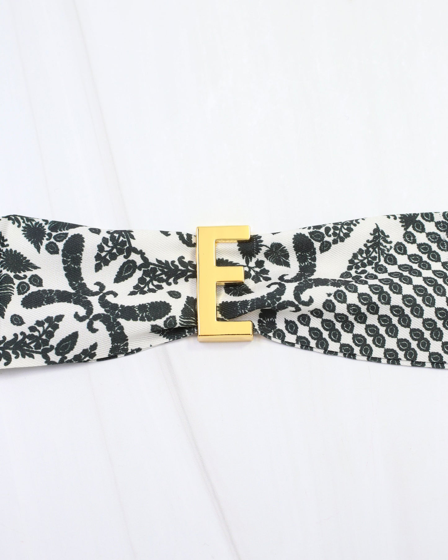 Arlett Initial Scarf Slide E Gold