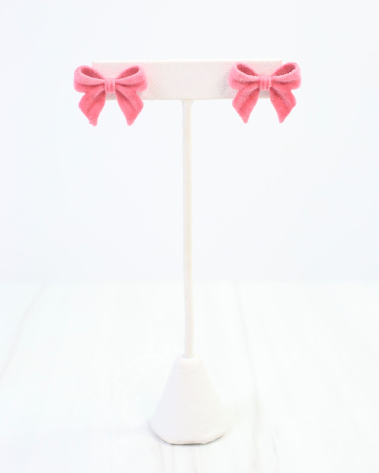 Angelina Velvet Bow Earring Pink