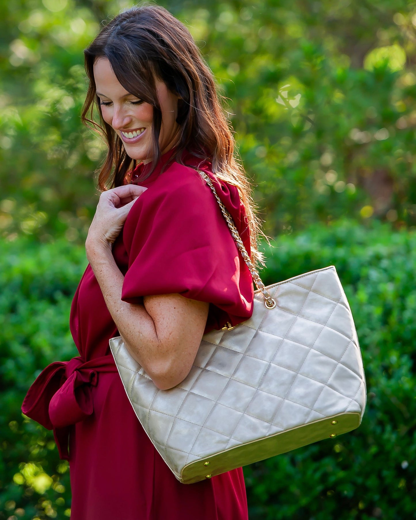 Quentin Quilted Tote Gold Shimmer LD