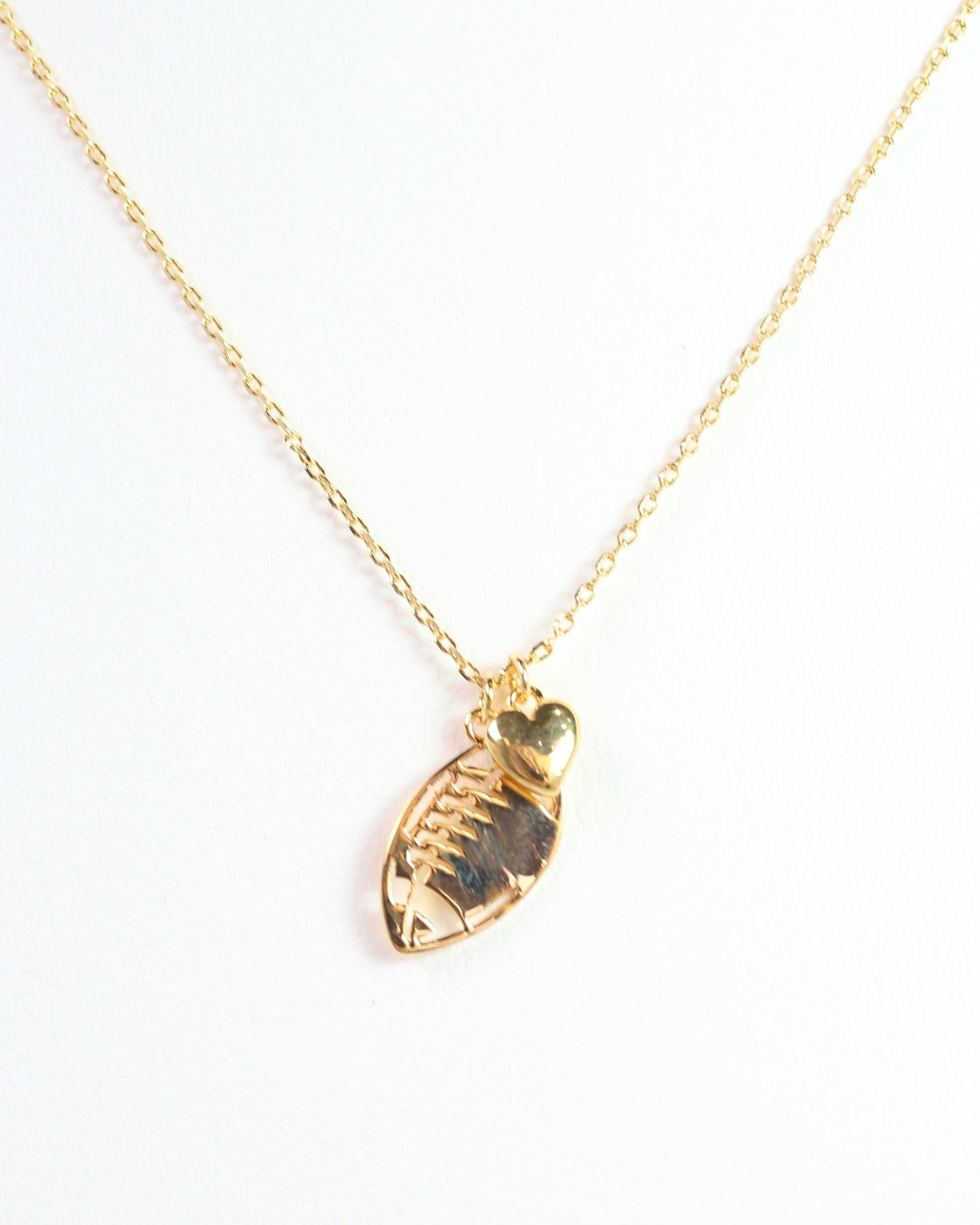 Love Football Necklace Gold