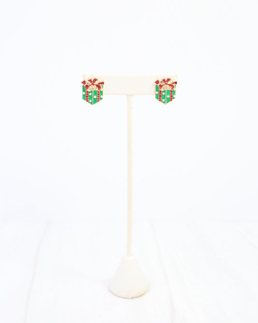 Pretty Present Stud Earring Green