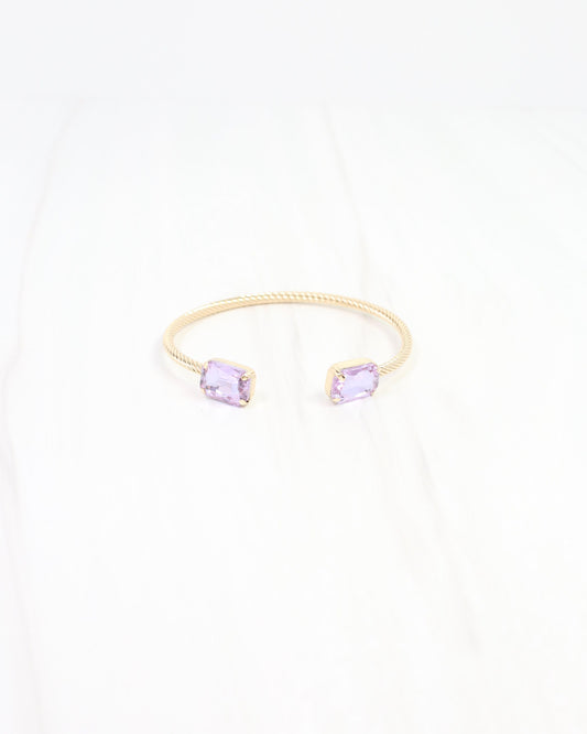 Chaveax Crystal Bangle Bracelet WR Lavender