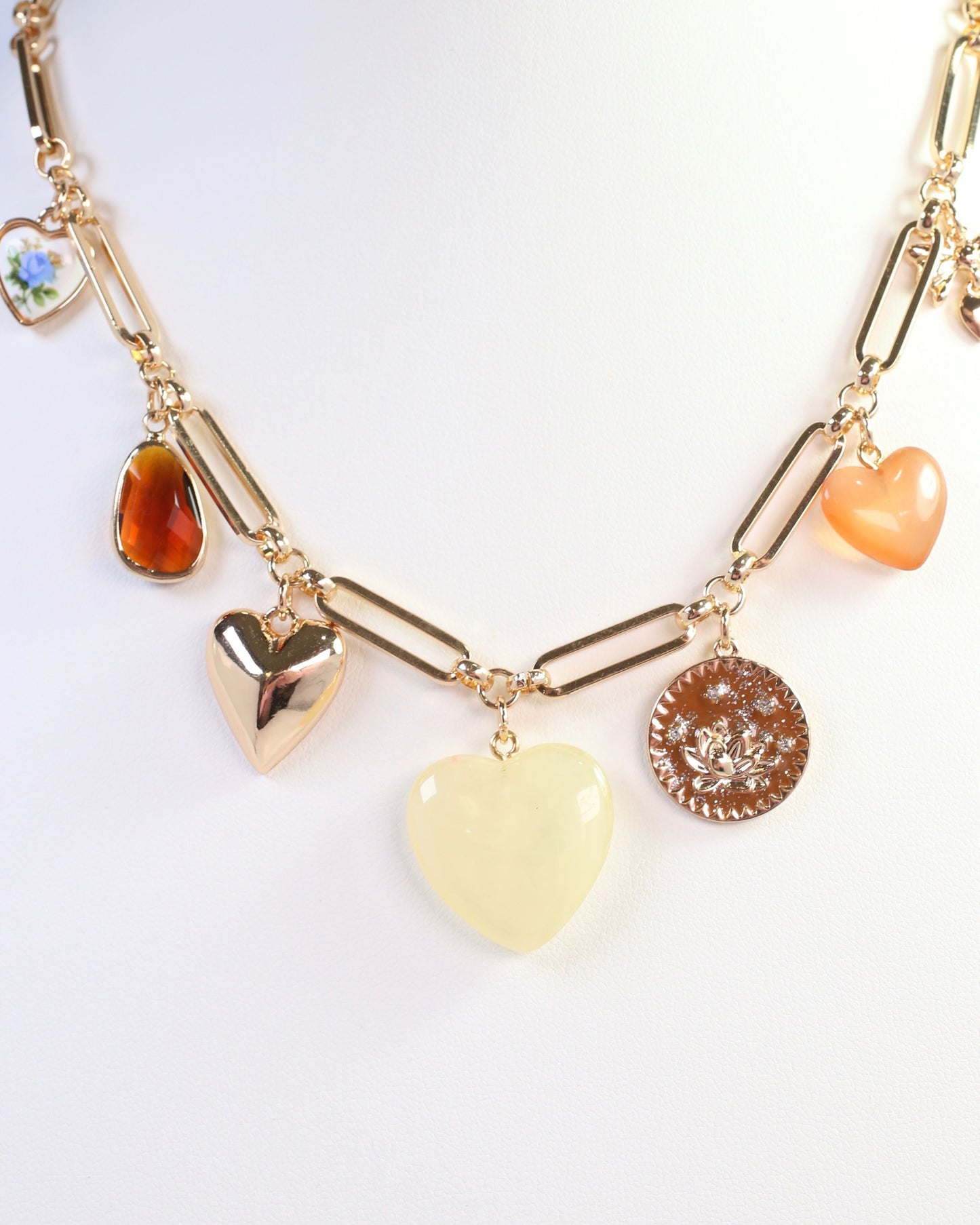 Harrogate Heart Charm Necklace Gold