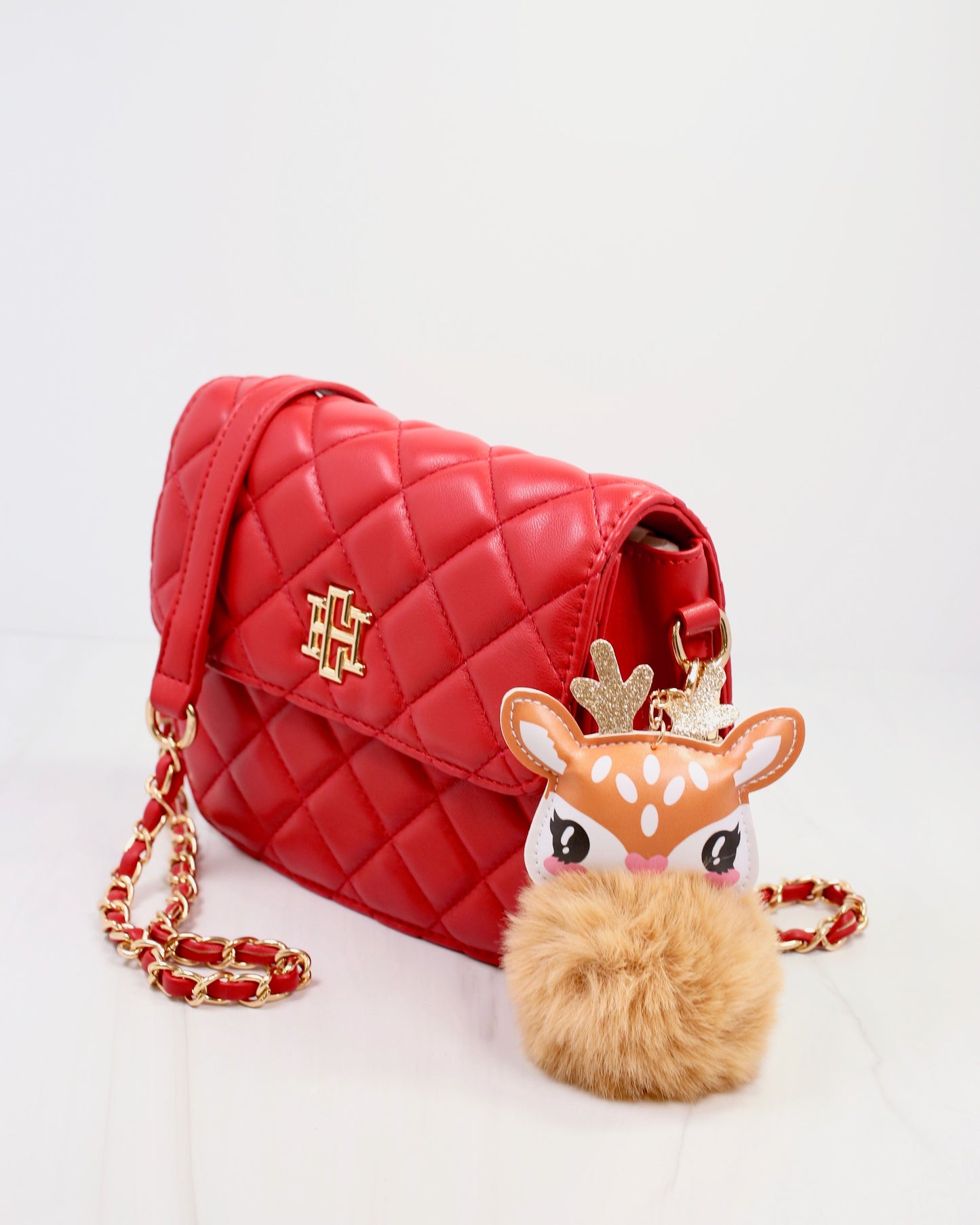 Dearly Faux Fur Bag Charm Tan