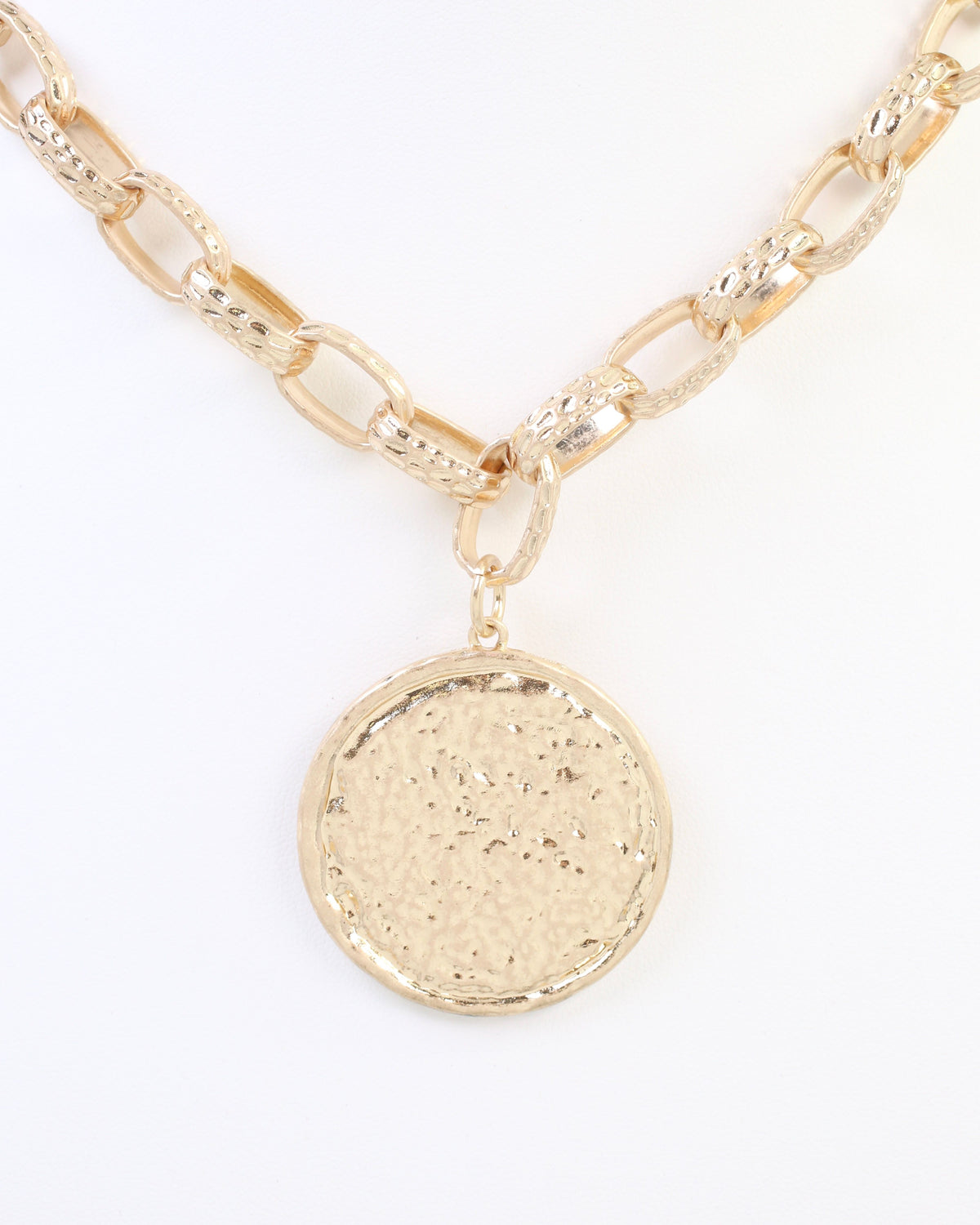 Newcastle Textured Medallion Pendant Necklace WRVG