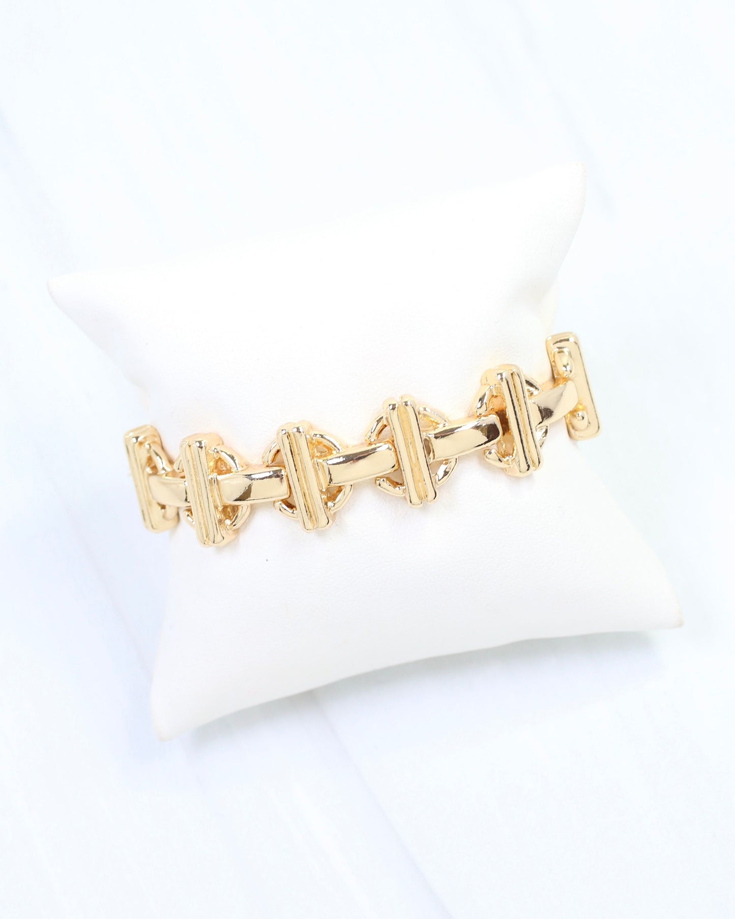 Leila Link Stretch Bracelet Gold