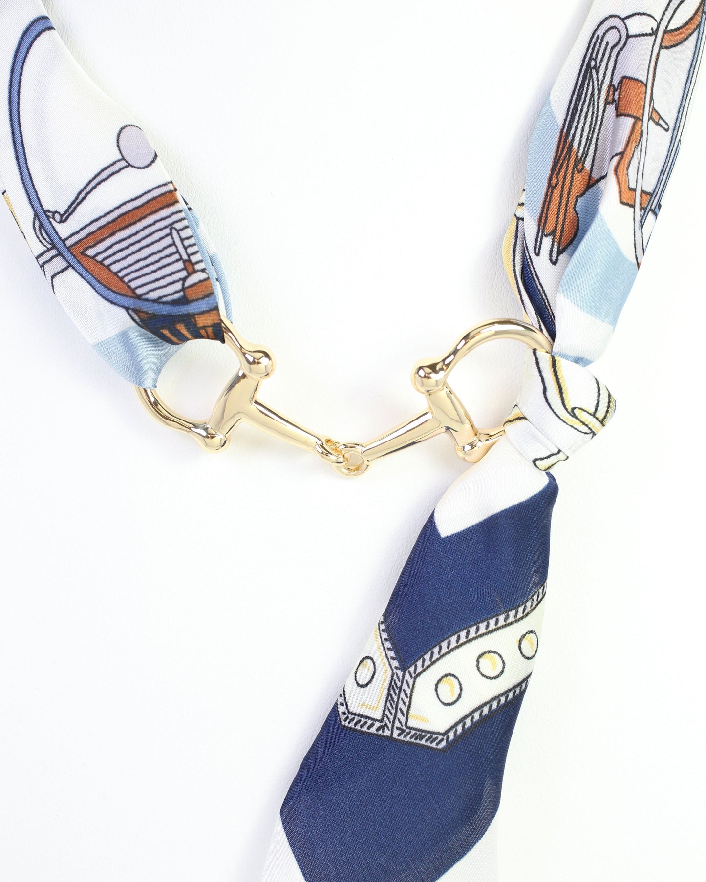 Lana Horsebit Scarf Necklace Navy